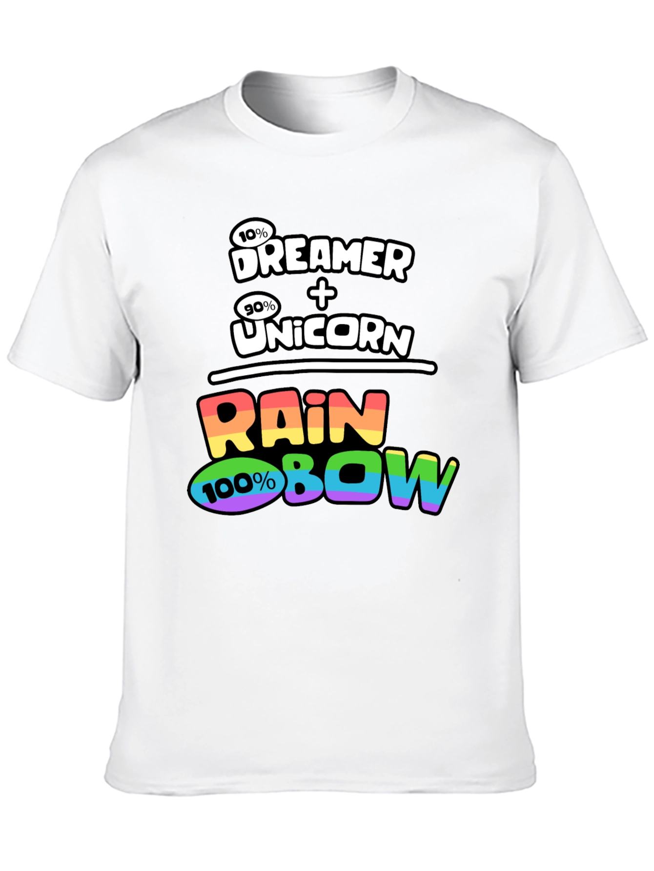Black Dreamer Unicorn Rainbow Graphic T-Shirt view 10