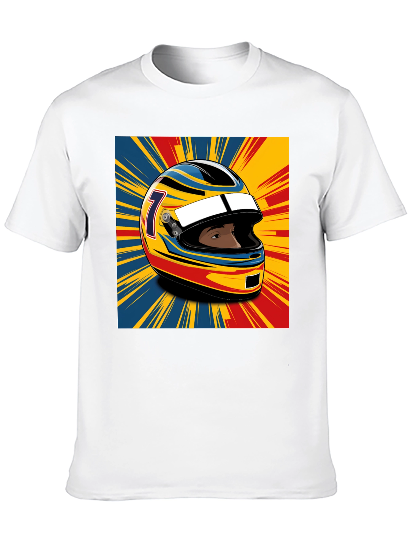 Black Racing Helmet Graphic T-Shirt - Stylish Motorsport Apparel view 10