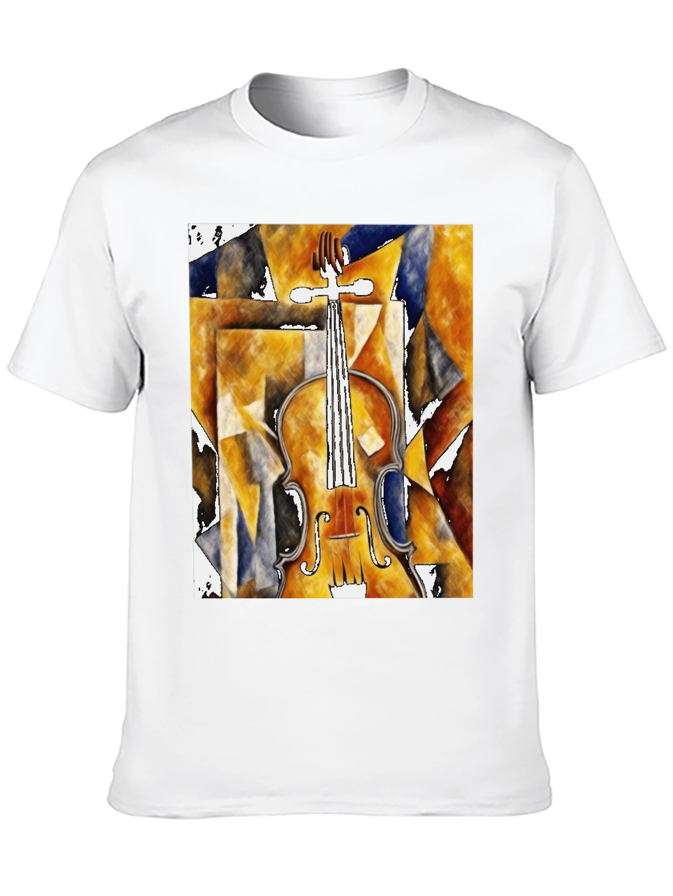 Black Abstract Violin Graphic Tee - Black Unisex Shirt view 10