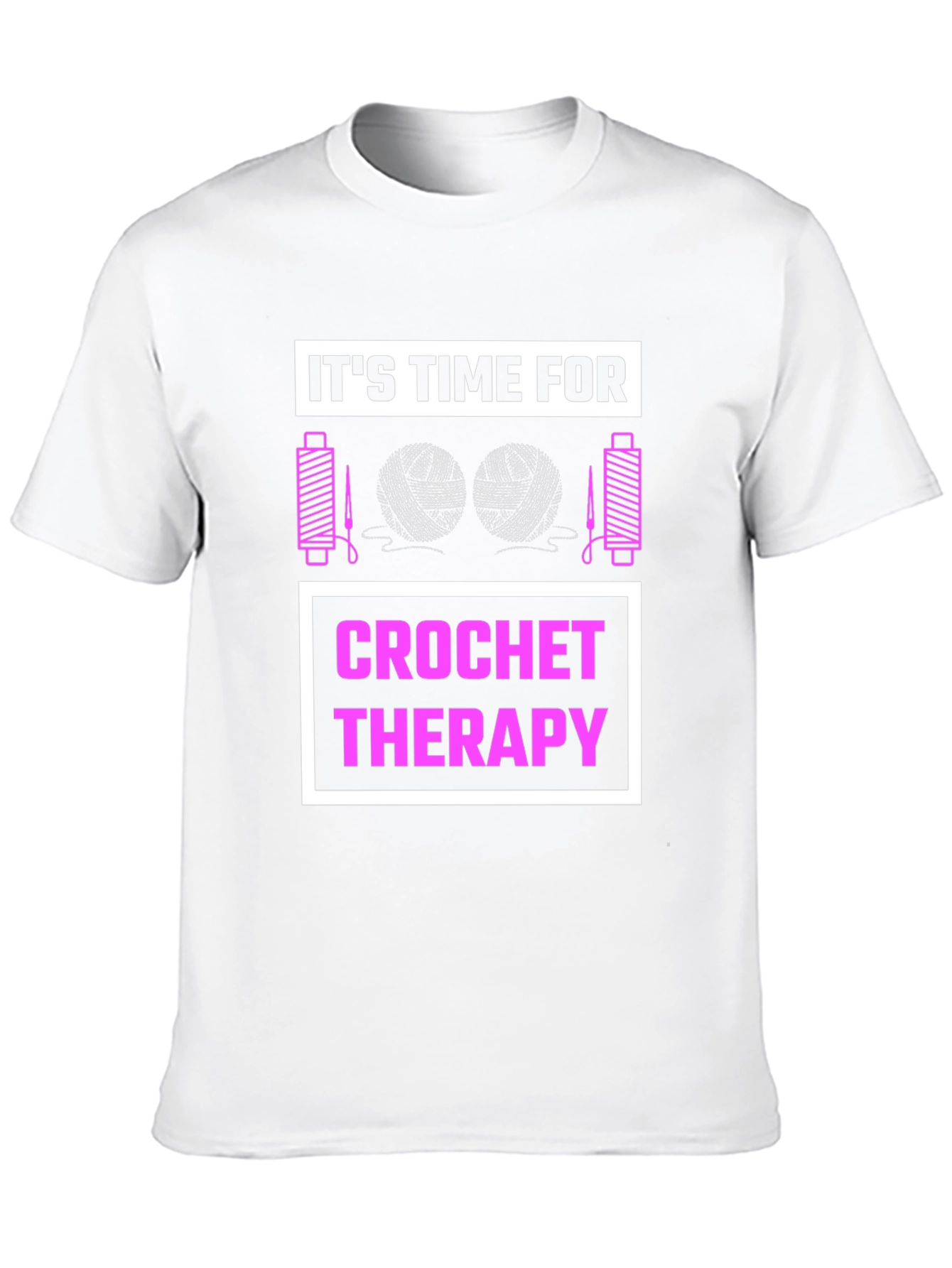 Black Crochet Therapy T-Shirt: Black Cotton Tee for Craft Lovers view 10