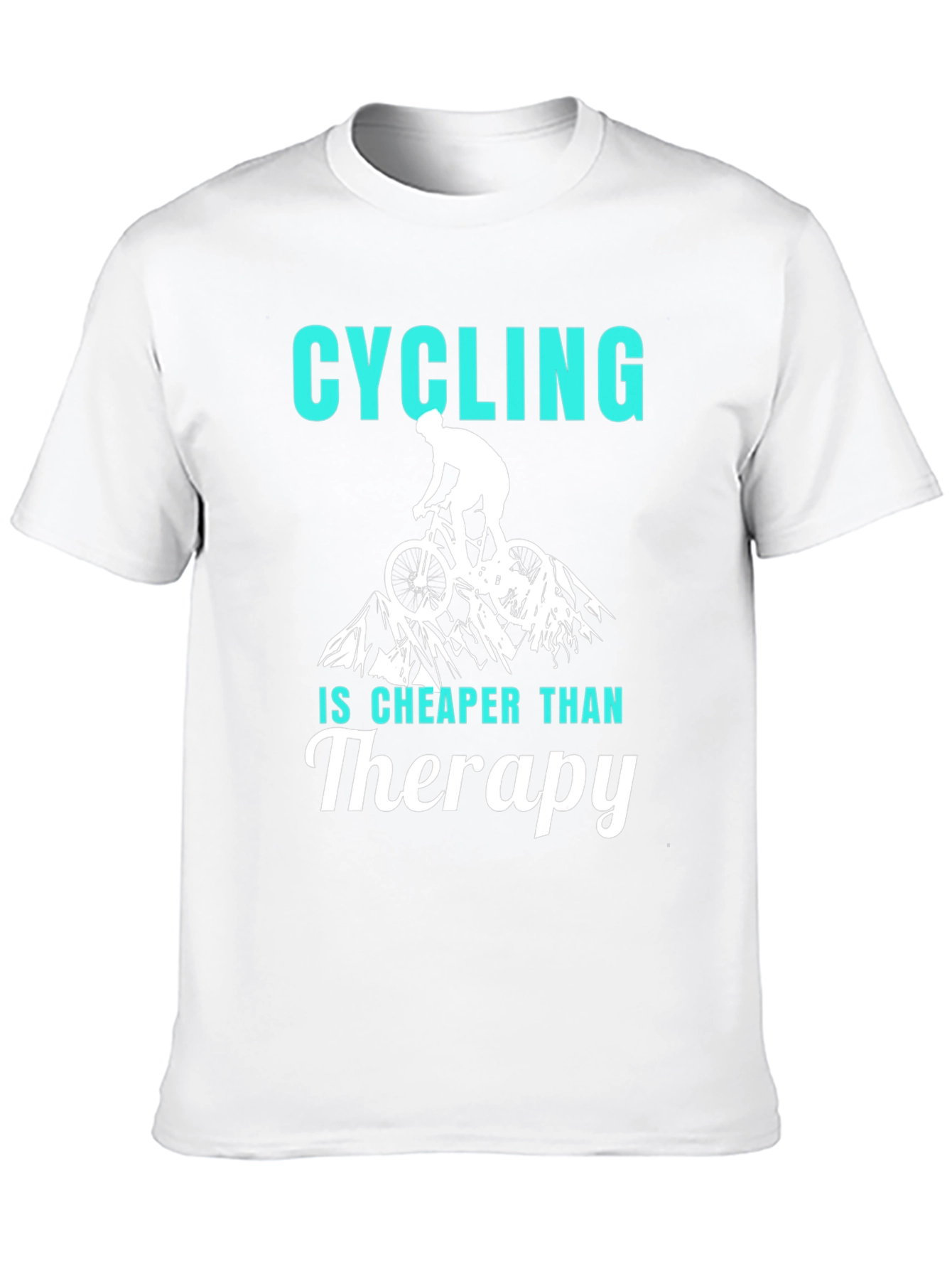 Black Cycling Cheaper Than Therapy Graphic T-Shirt view 10