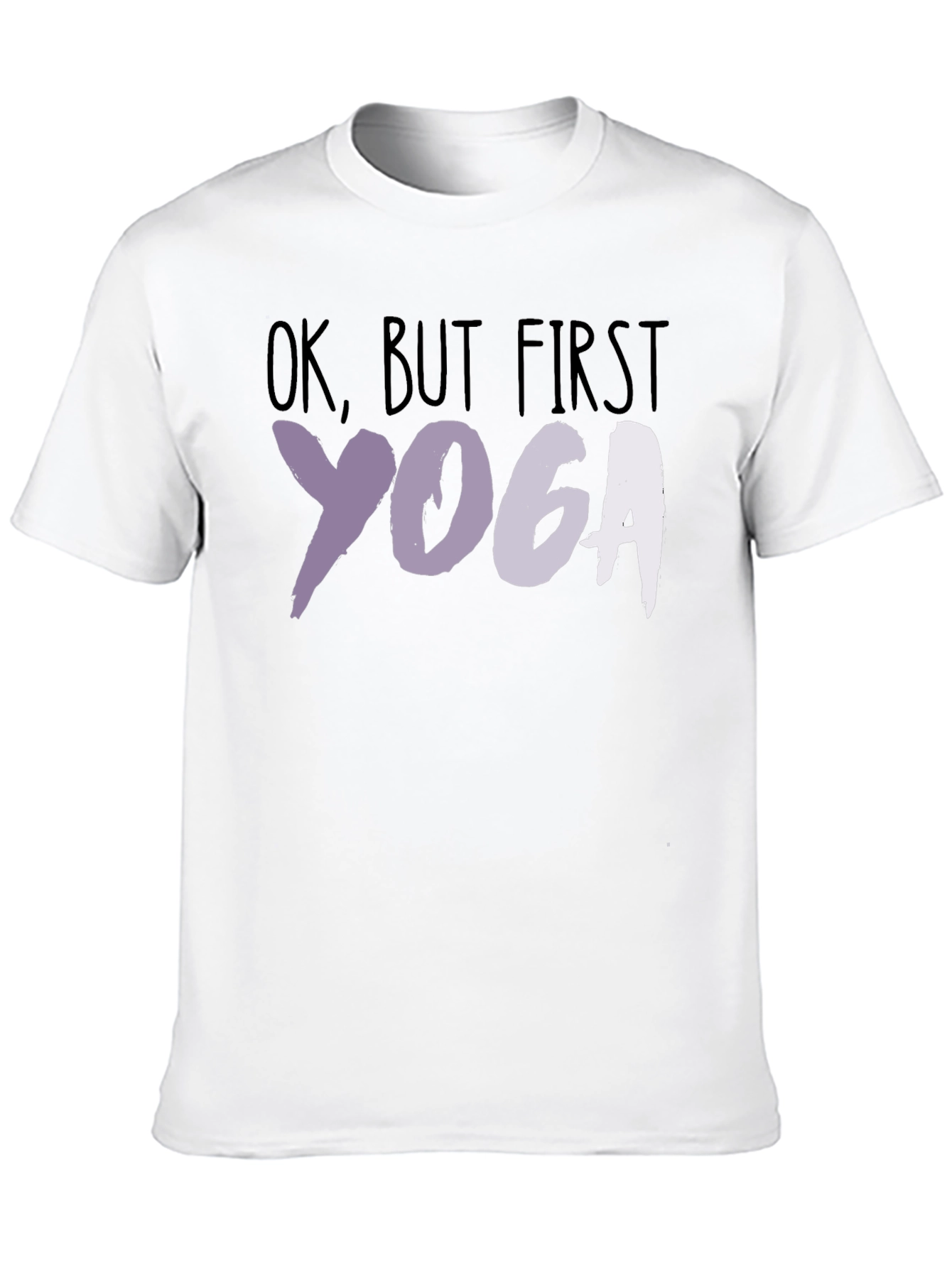 Black Yoga T-Shirt: Ok, But First Yoga - Relaxed Fit view 10