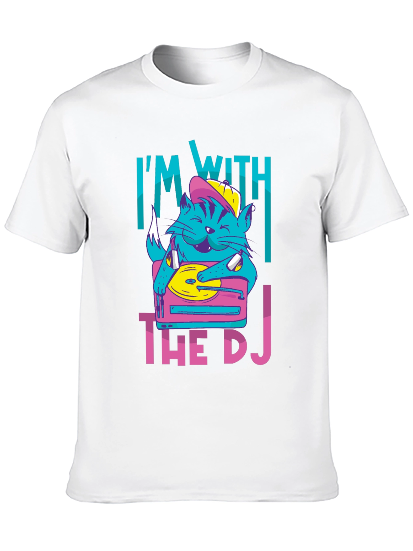 Black I'm With The DJ Cat Graphic T-Shirt view 10