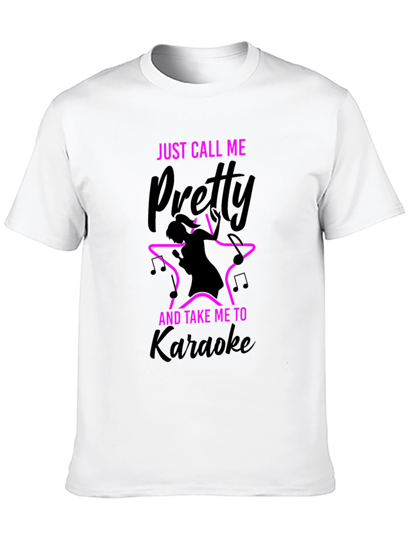 Black Just Call Me Pretty Karaoke T-Shirt view 10