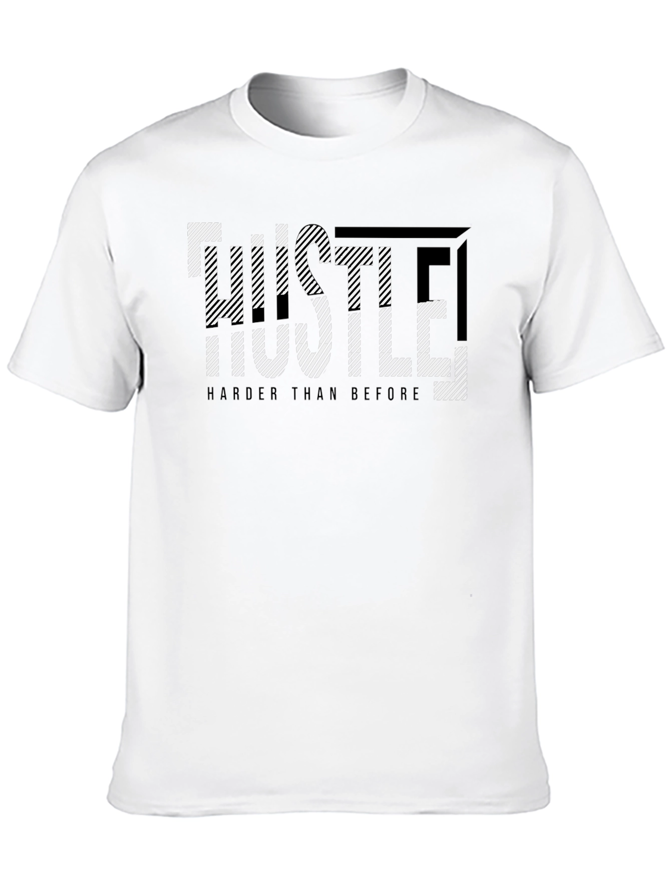 Black Hustle Harder Graphic Print Black T-Shirt view 10