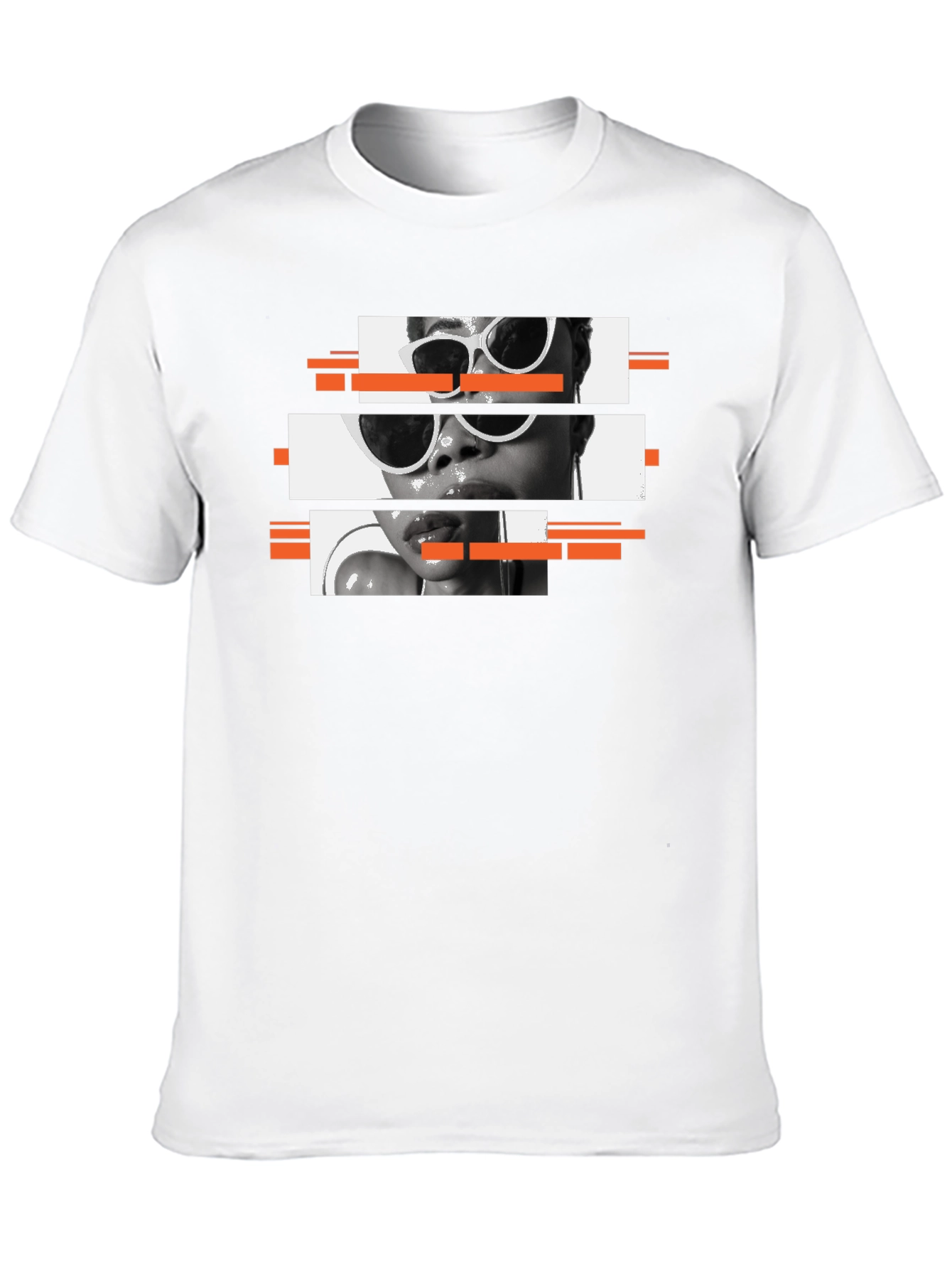 Black Modern Glitch Graphic Tee - Cool Black T-Shirt view 10