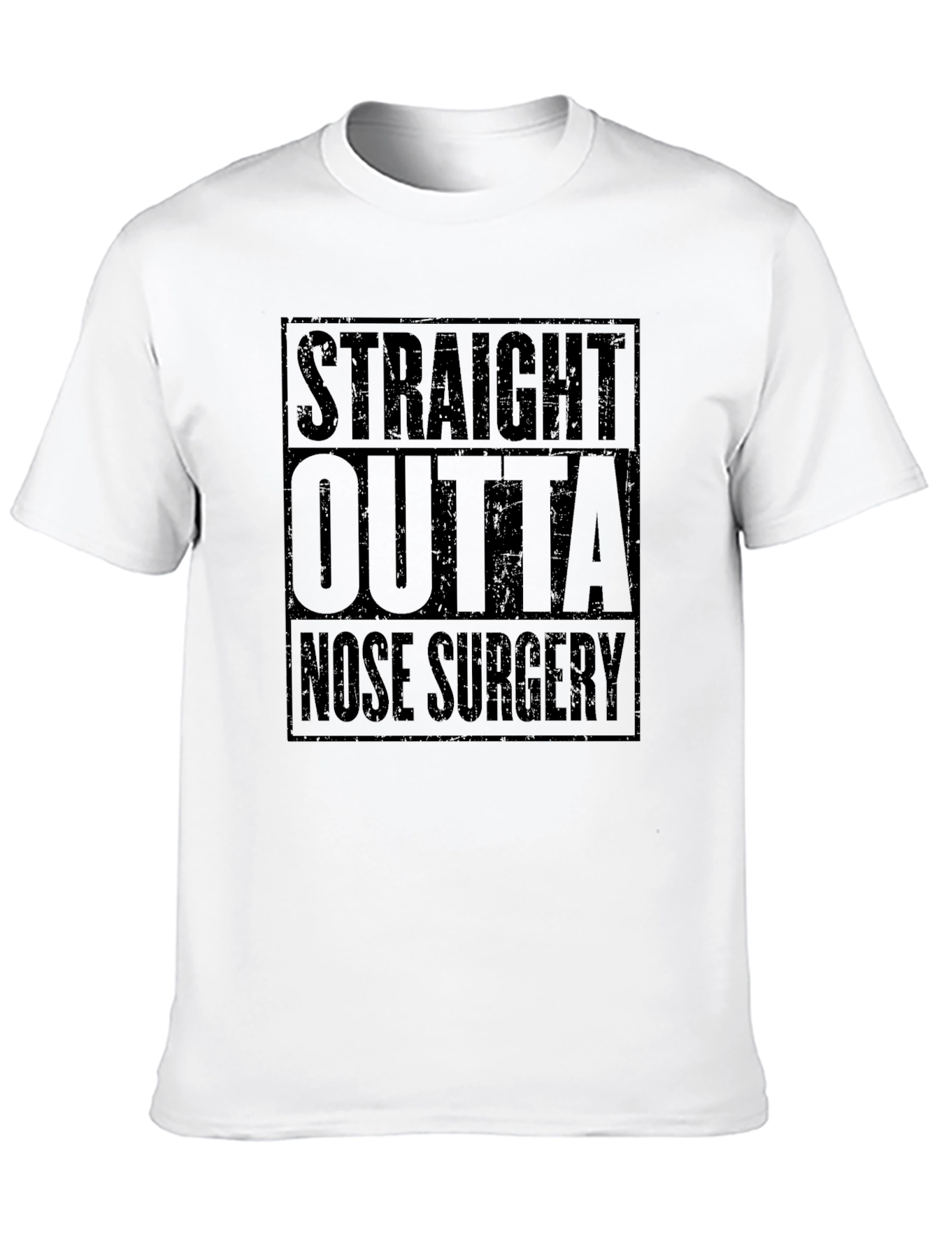 Black Straight Outta Nose Surgery T-Shirt - Funny Recovery Tee view 10
