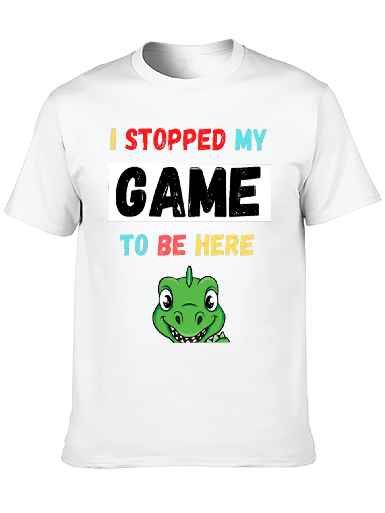 Black Gamer Dino T-Shirt: Stopped My Game To Be Here view 10