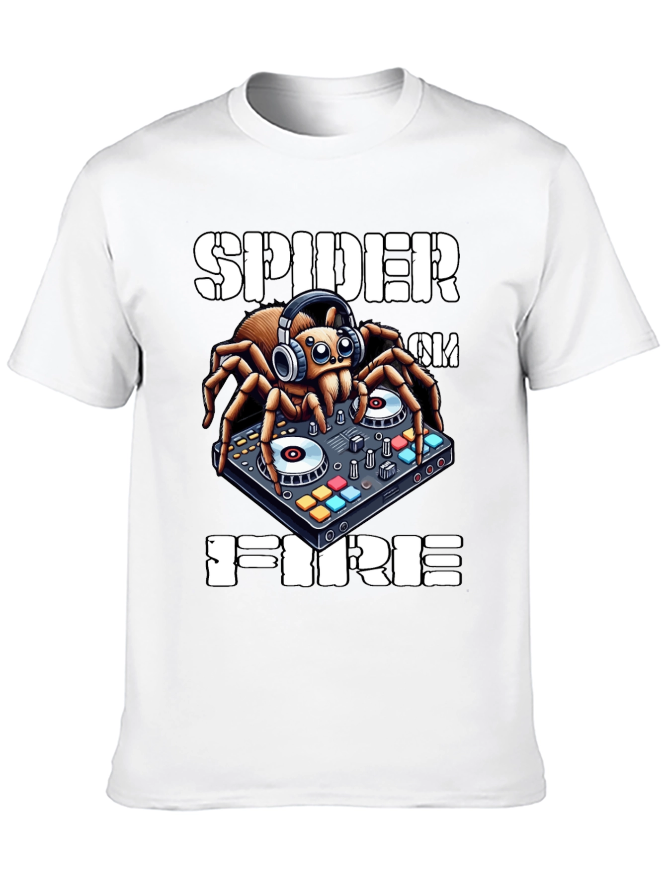 Black Spider DJ T-Shirt - Spider on Fire view 10