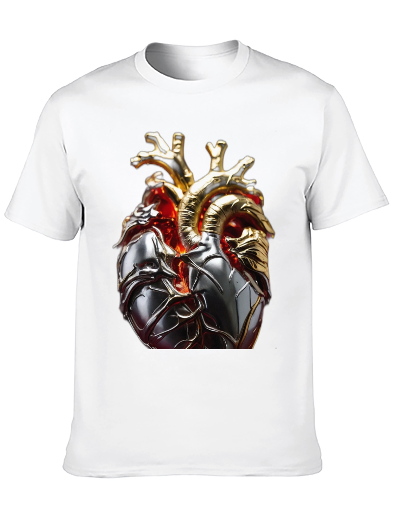 Black Metallic Heart Graphic T-Shirt view 10