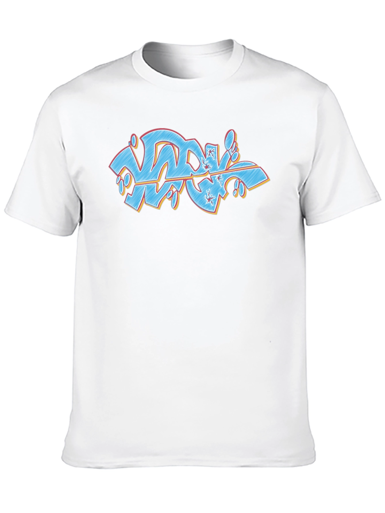 Black Graffiti Style Graphic Black T-Shirt view 10