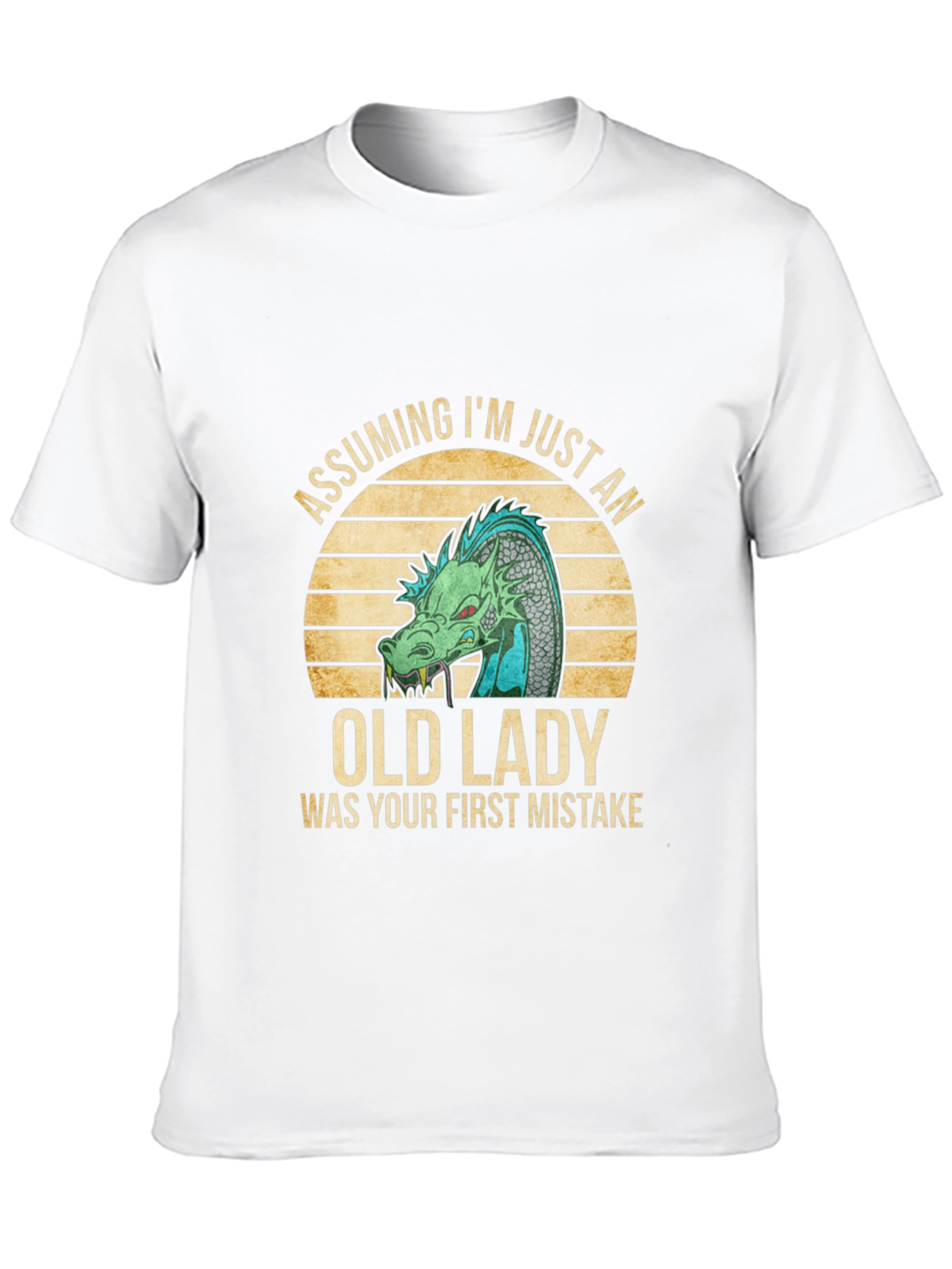 Black Assuming I'm Just an Old Lady Dragon T-Shirt view 10