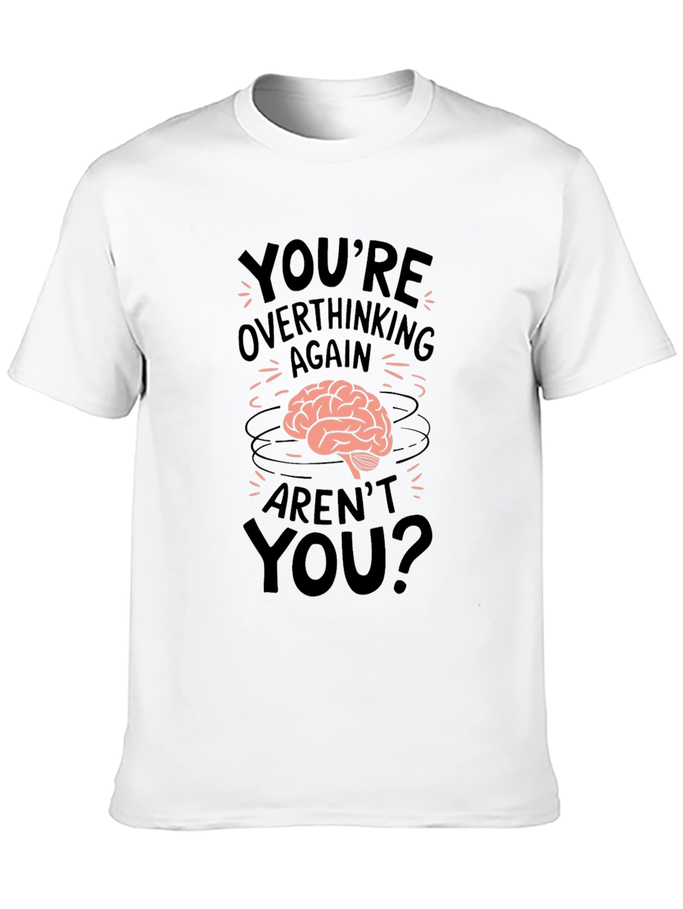 Black Overthinking Brain Tee -  Men's Graphic T-Shirt view 10