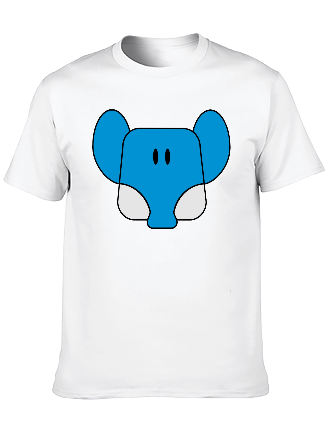 Black Blue Elephant Cartoon Graphic T-Shirt view 10
