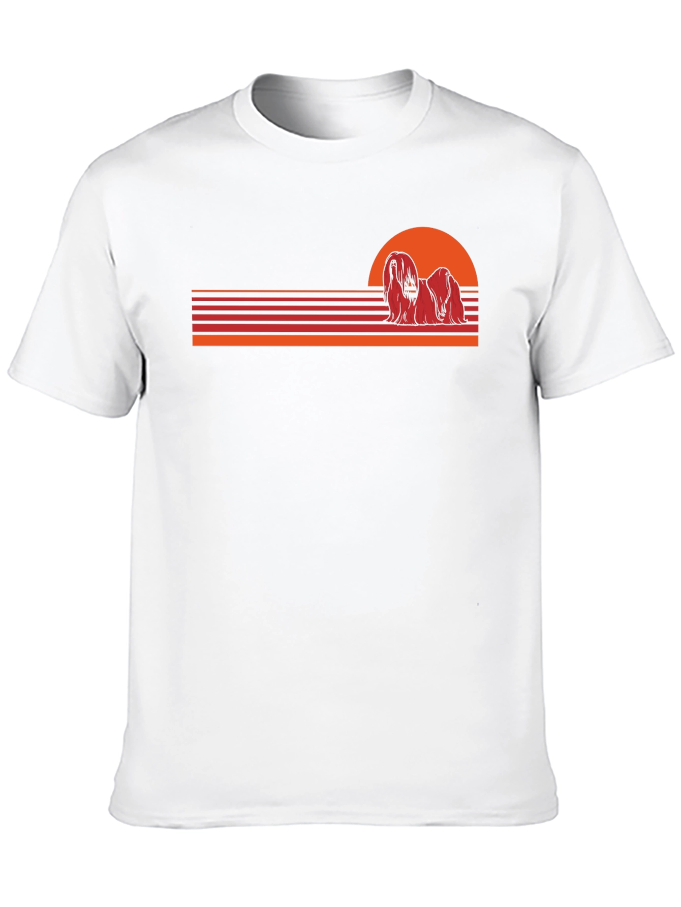 Black Retro Dog Sunset T-Shirt view 10