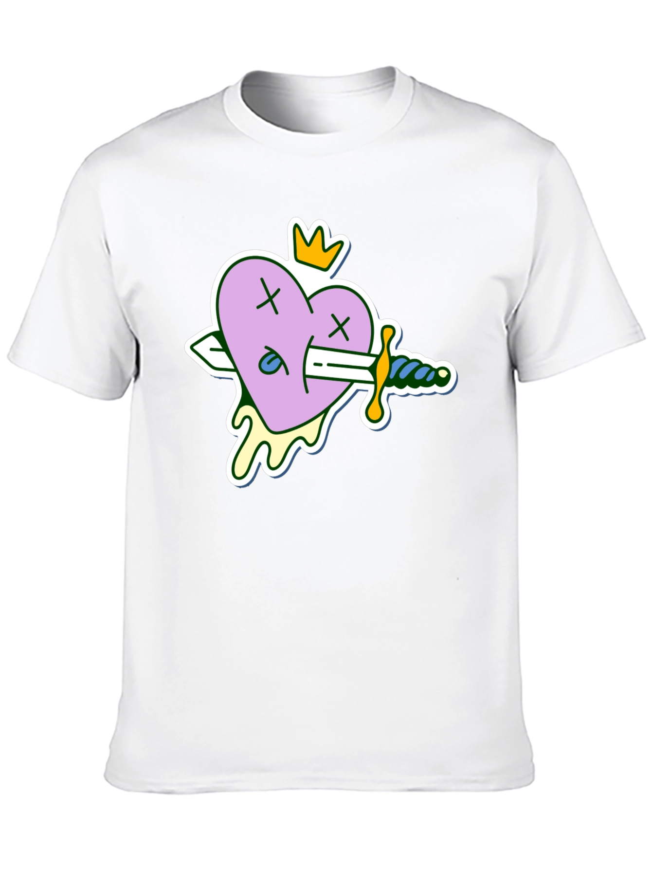 Black Heart with Sword Black T-Shirt view 10