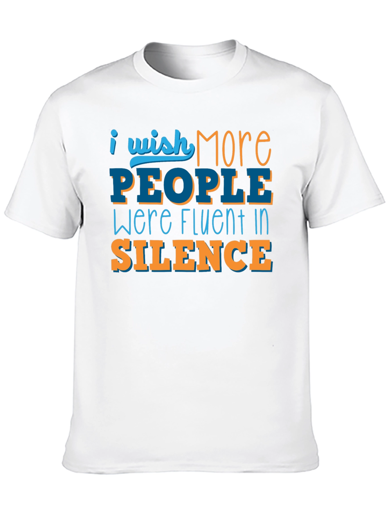 Black I Wish More People Were Fluent in Silence T-Shirt view 10