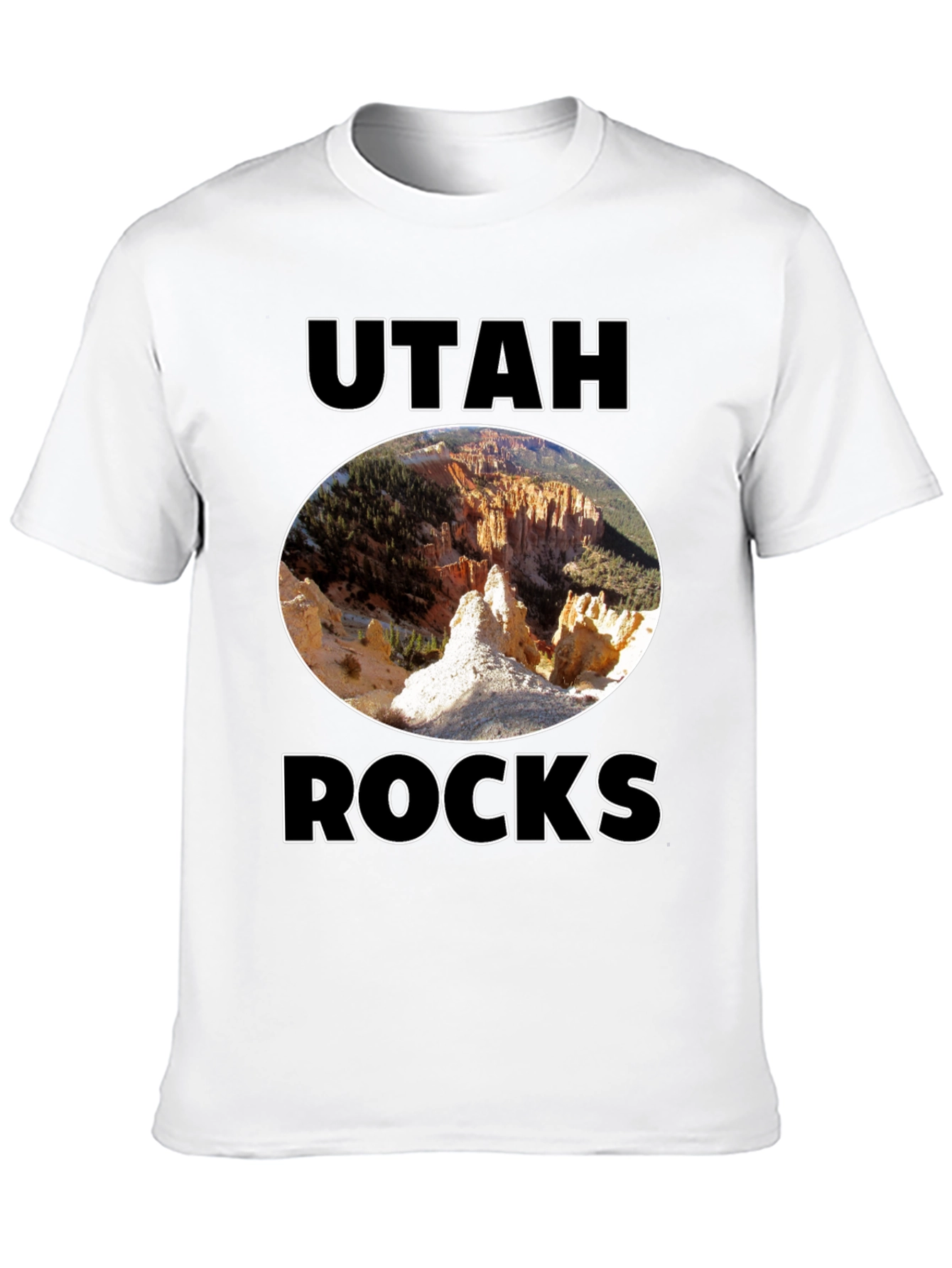 Black Utah Rocks T-Shirt - Black Cotton Graphic Tee view 10