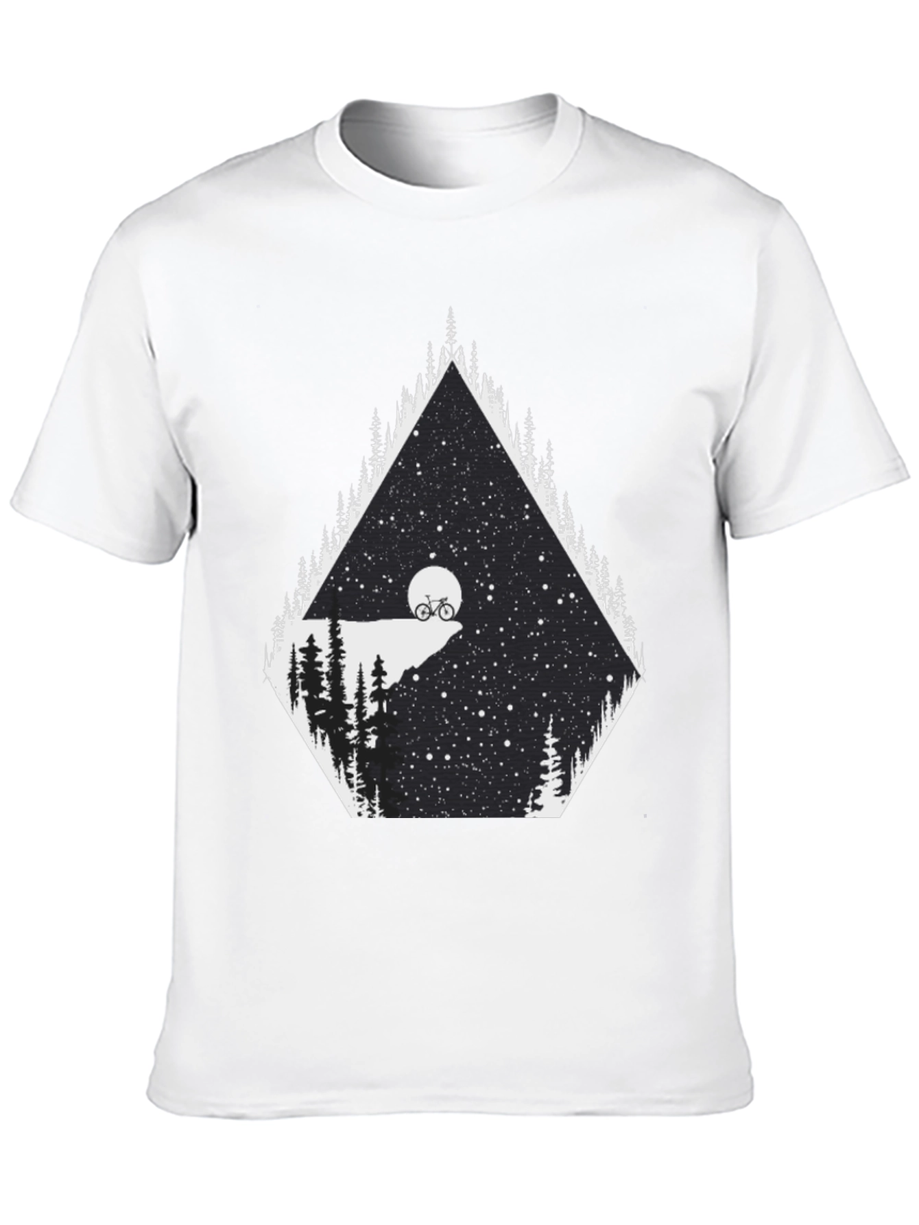 Black Night Ride T-Shirt - Mountain Bike Scene Graphic Tee view 10