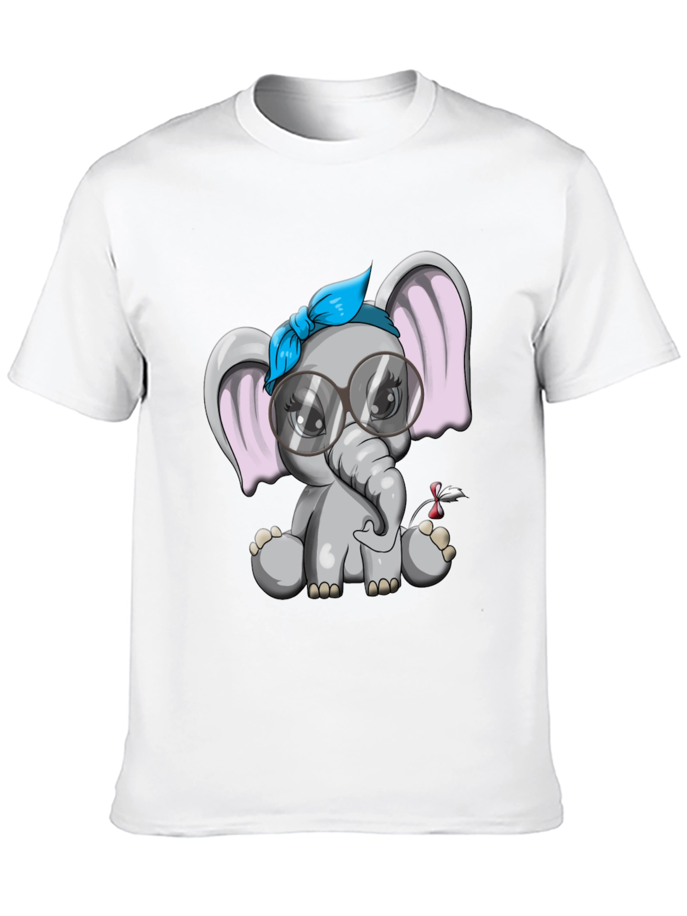 Black Cute Elephant Graphic Tee - Black view 10