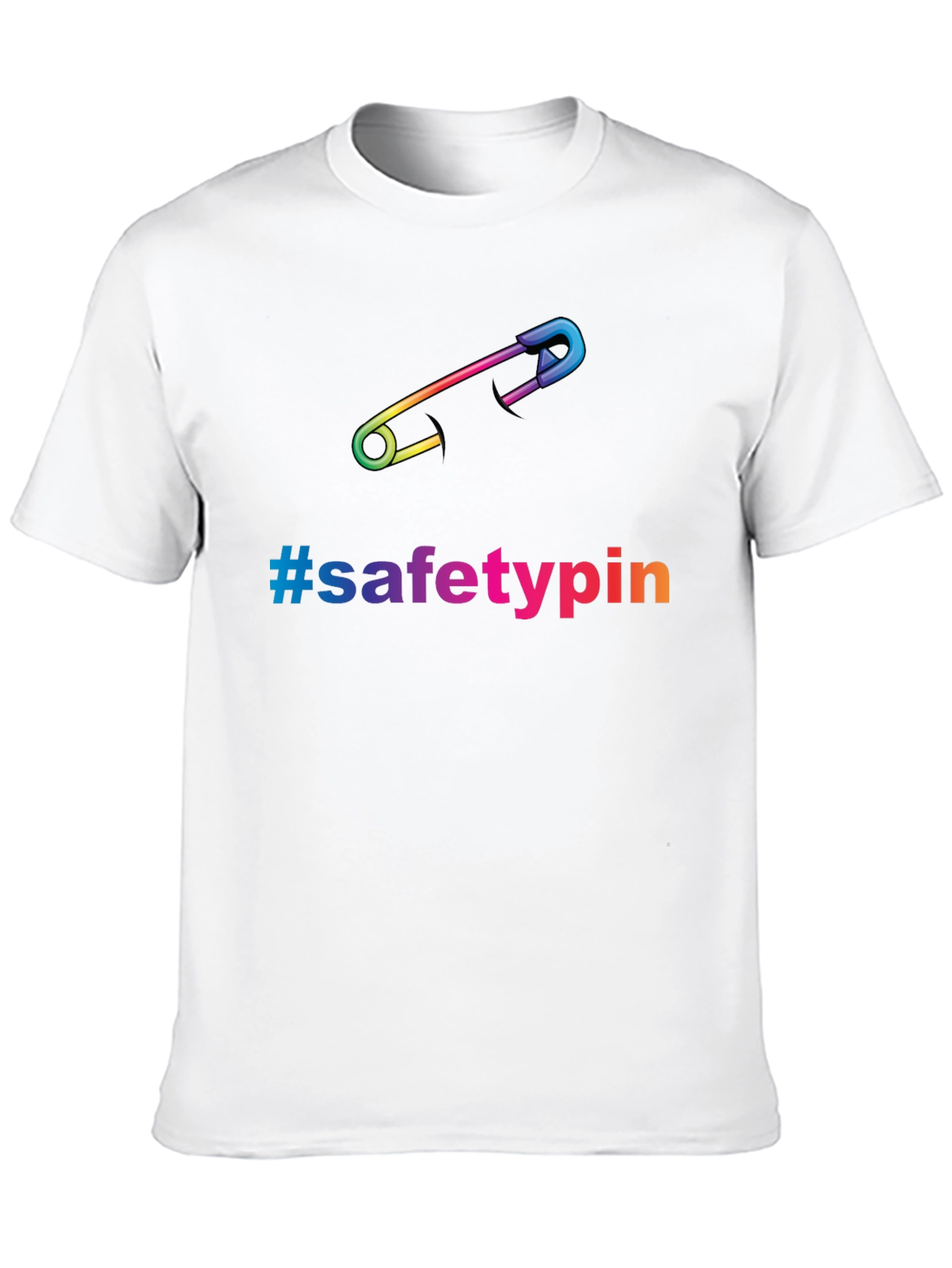 Black Safety Pin Pride T-Shirt - Rainbow Graphic Tee view 10