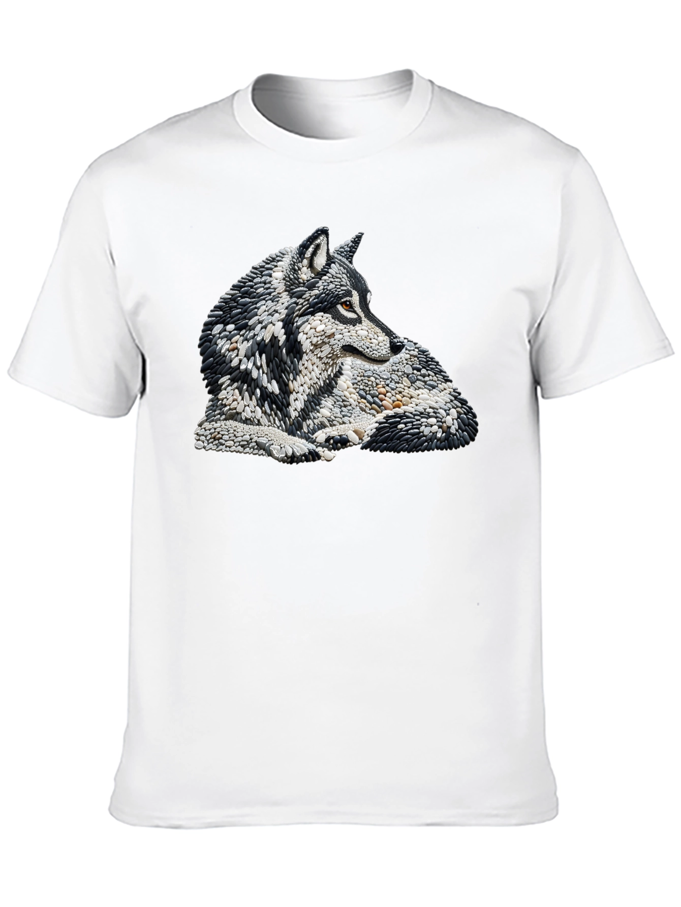 Wolf Stone Art Black T-Shirt - 10