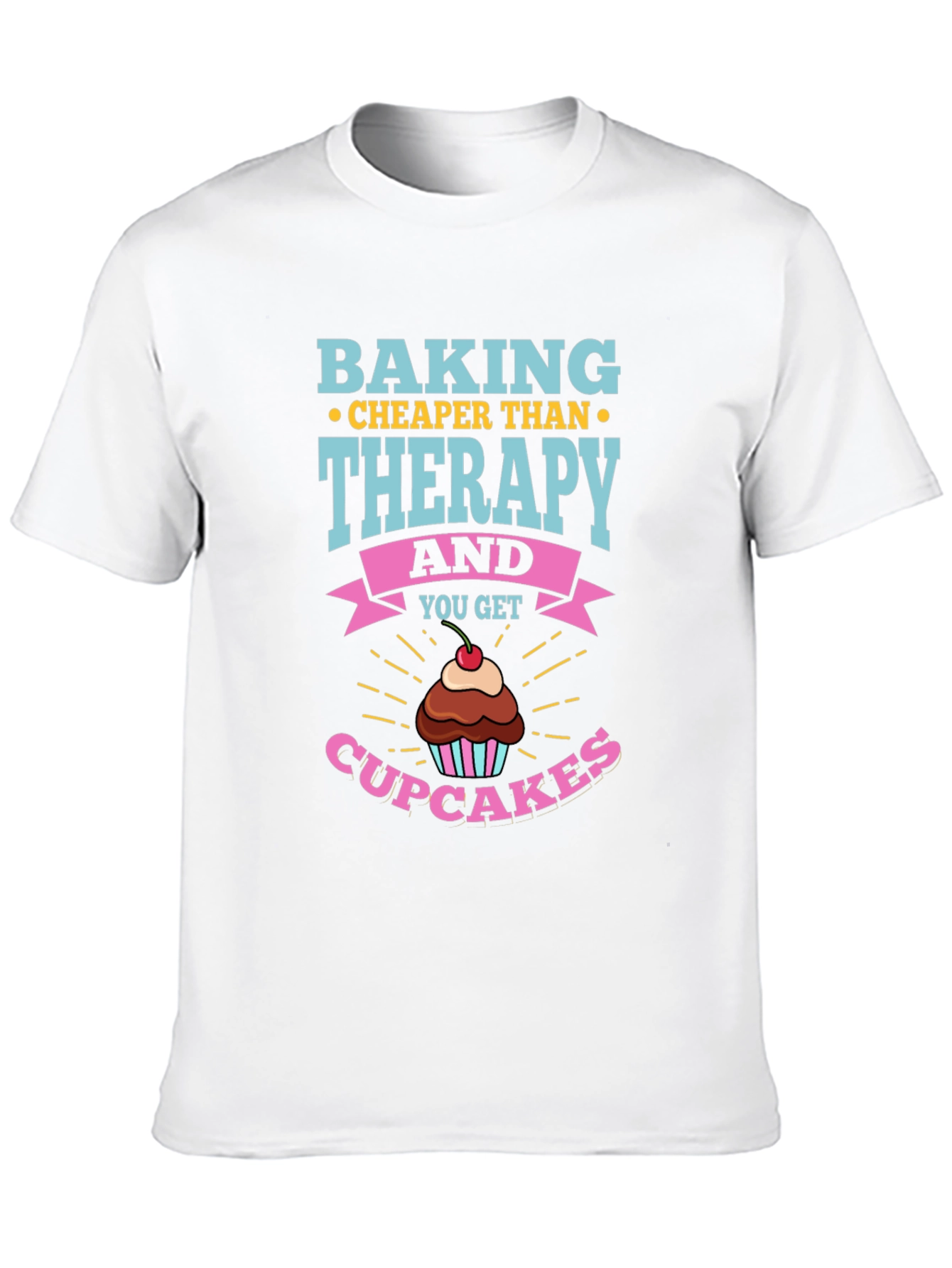 Black Baking Cheaper Than Therapy T-Shirt view 10