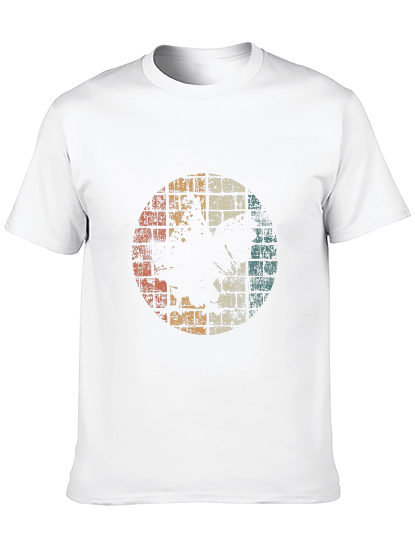 Black Retro Graphic Tee - Distressed Circle Design view 10