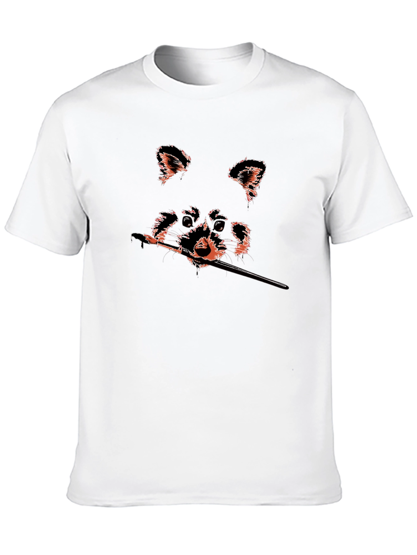 Black Raccoon Artist Graphic Tee - Black Cotton T-Shirt view 10