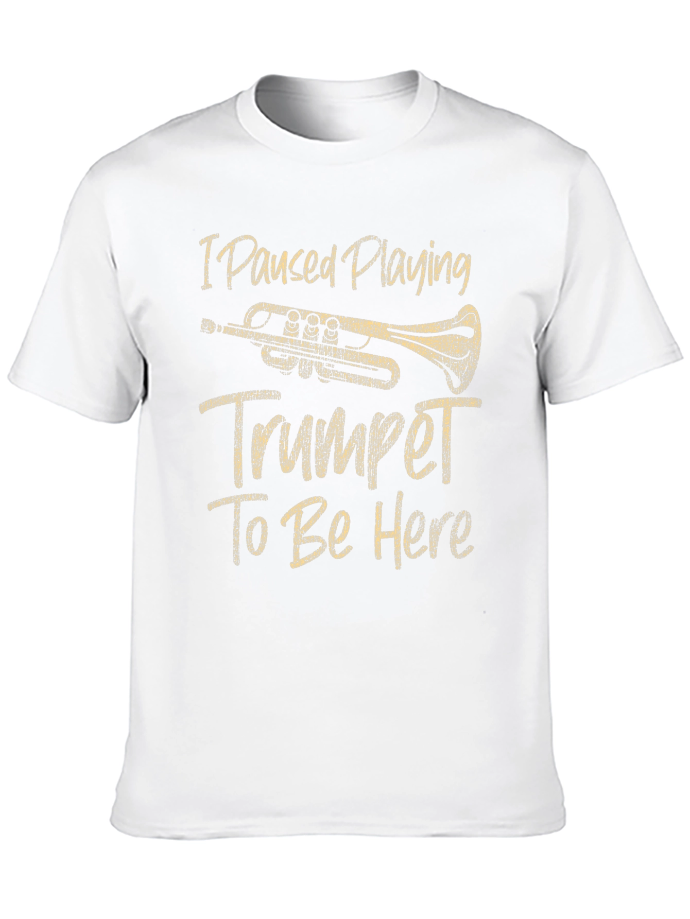 Black Trumpet Player Humor Graphic Tee - Black Cotton T-Shirt view 10