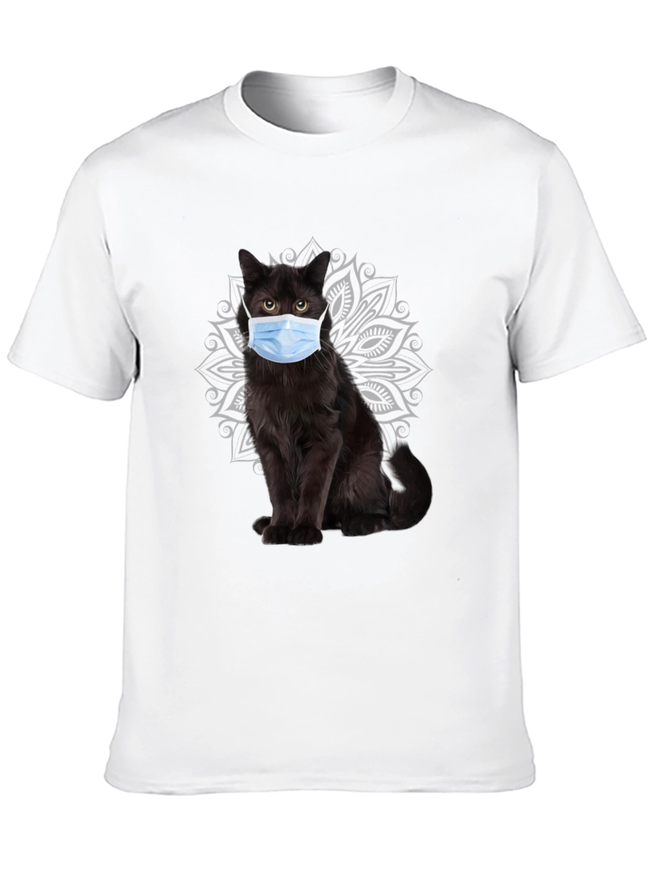 Black Masked Cat Graphic Tee - Unique Novelty T-Shirt view 10