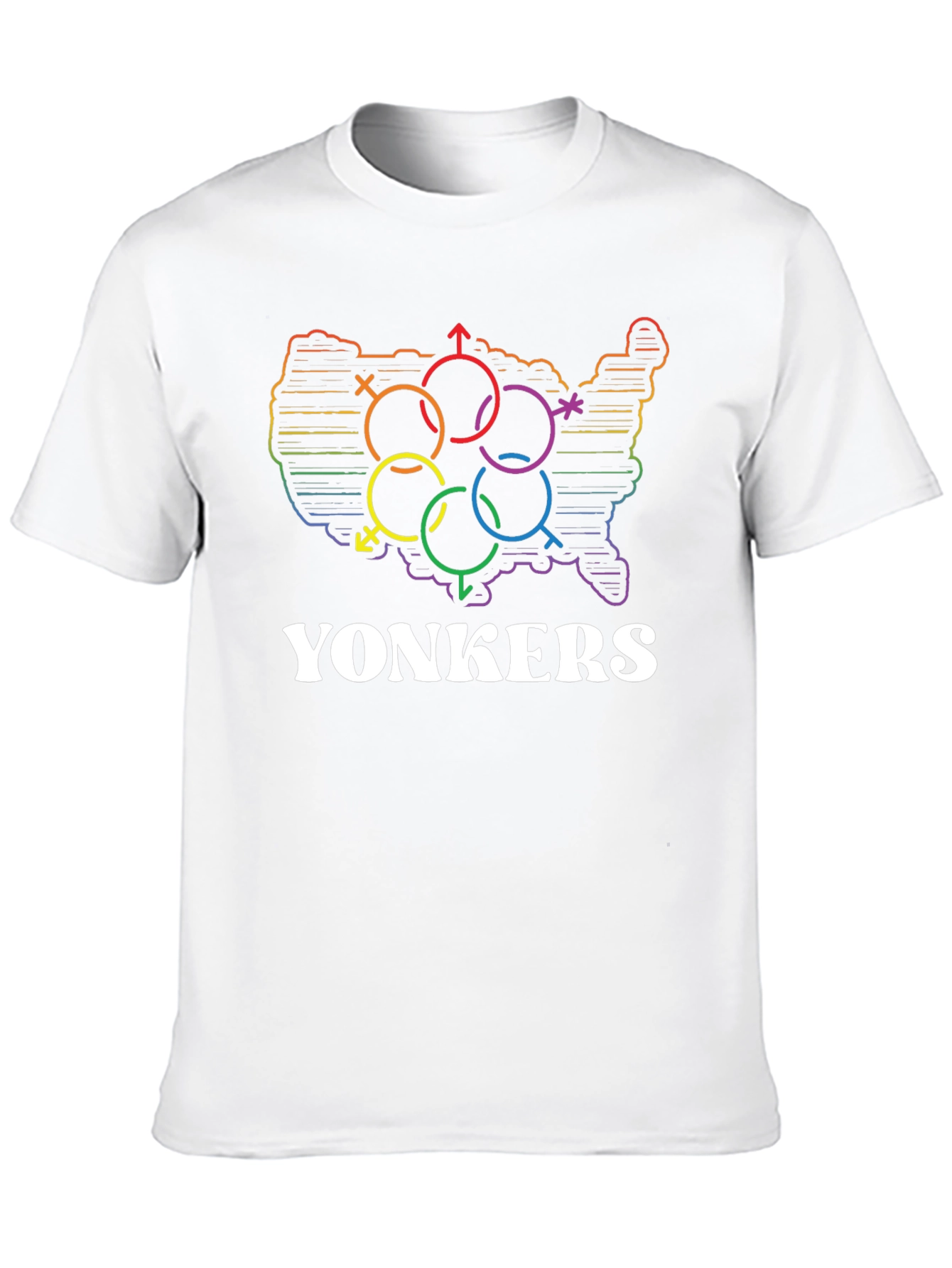 Yonkers Pride Rainbow USA Map T-Shirt - 10