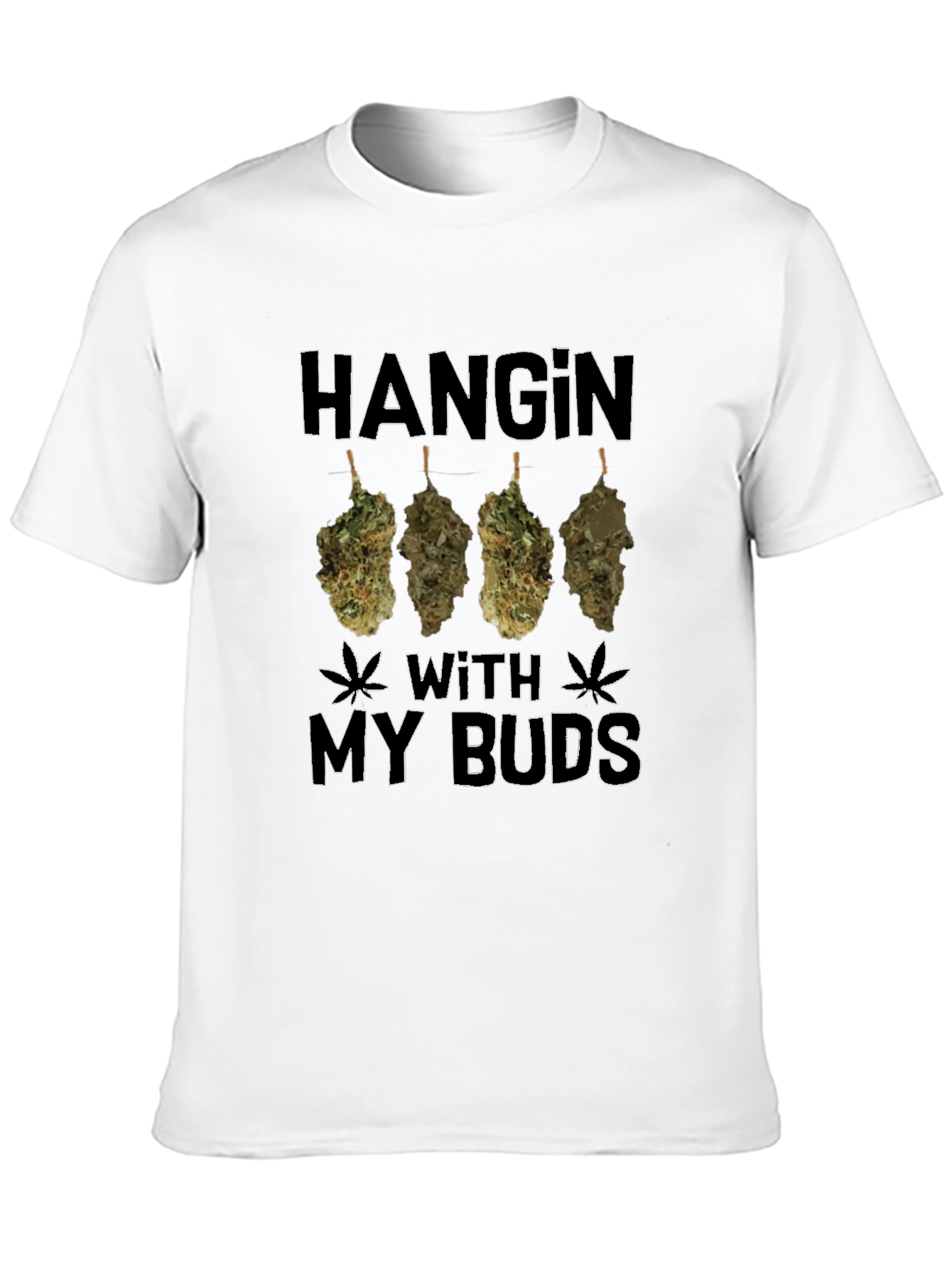 Black Hanging With My Buds Graphic Tee - Marijuana Theme view 10