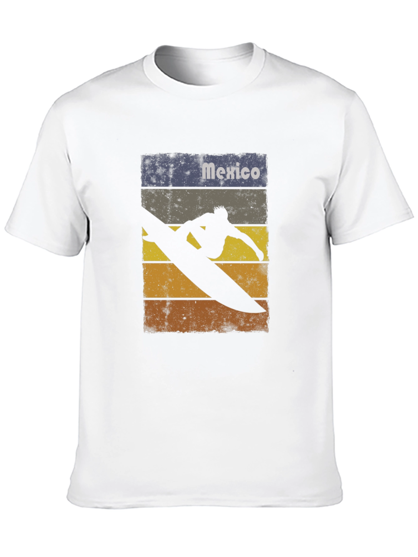 Black Mexico Surfing T-Shirt - Retro Style Black Tee view 10