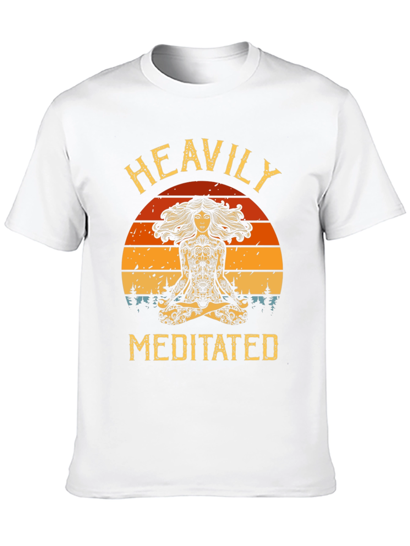 Black Heavily Meditated Graphic Tee - Yoga Meditation Shirt view 10