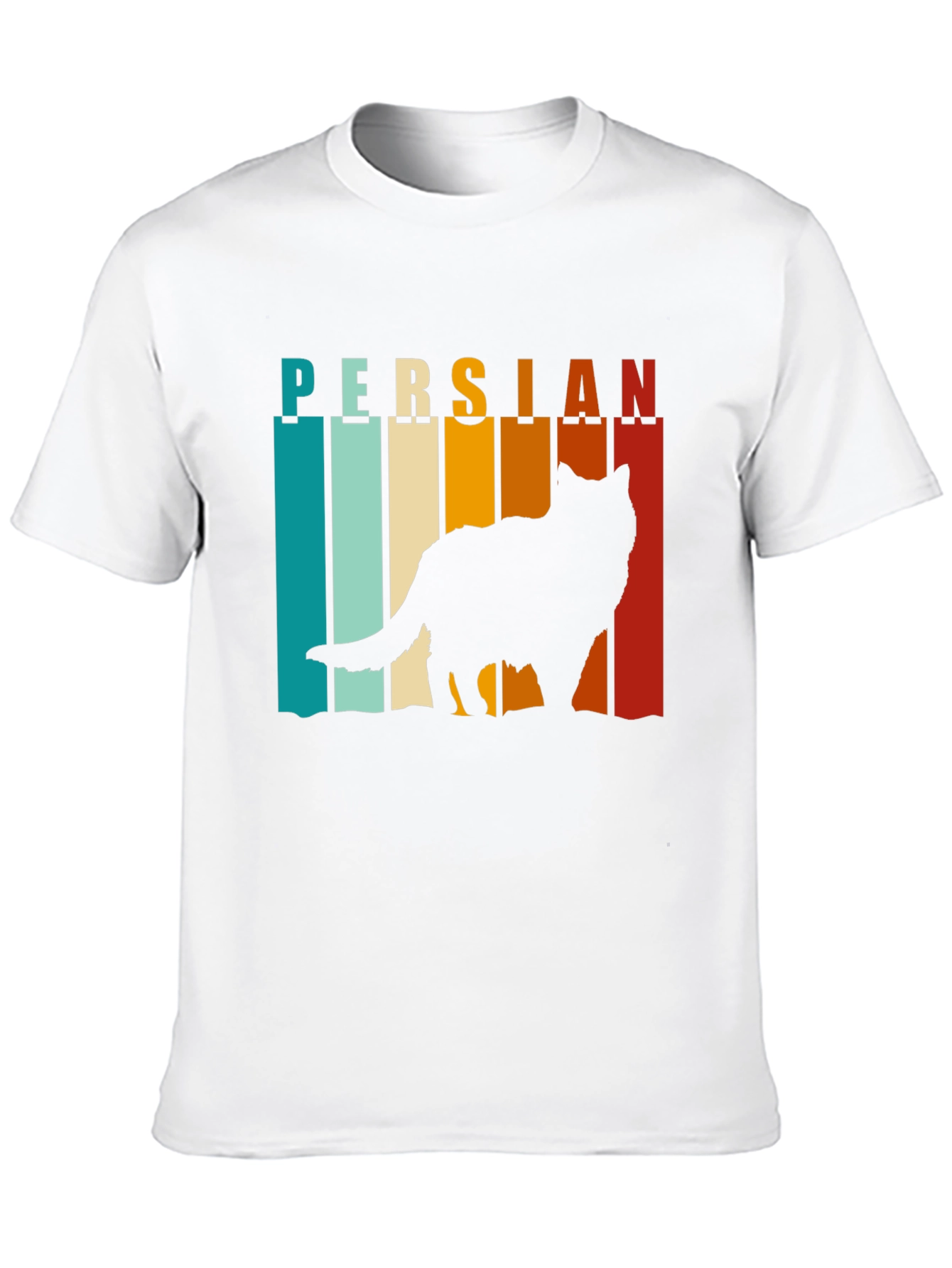 Black Retro Persian Cat T-Shirt view 10
