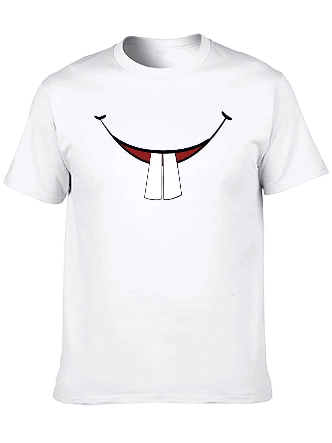 Black Funny Bunny Teeth Graphic Black T-Shirt view 10