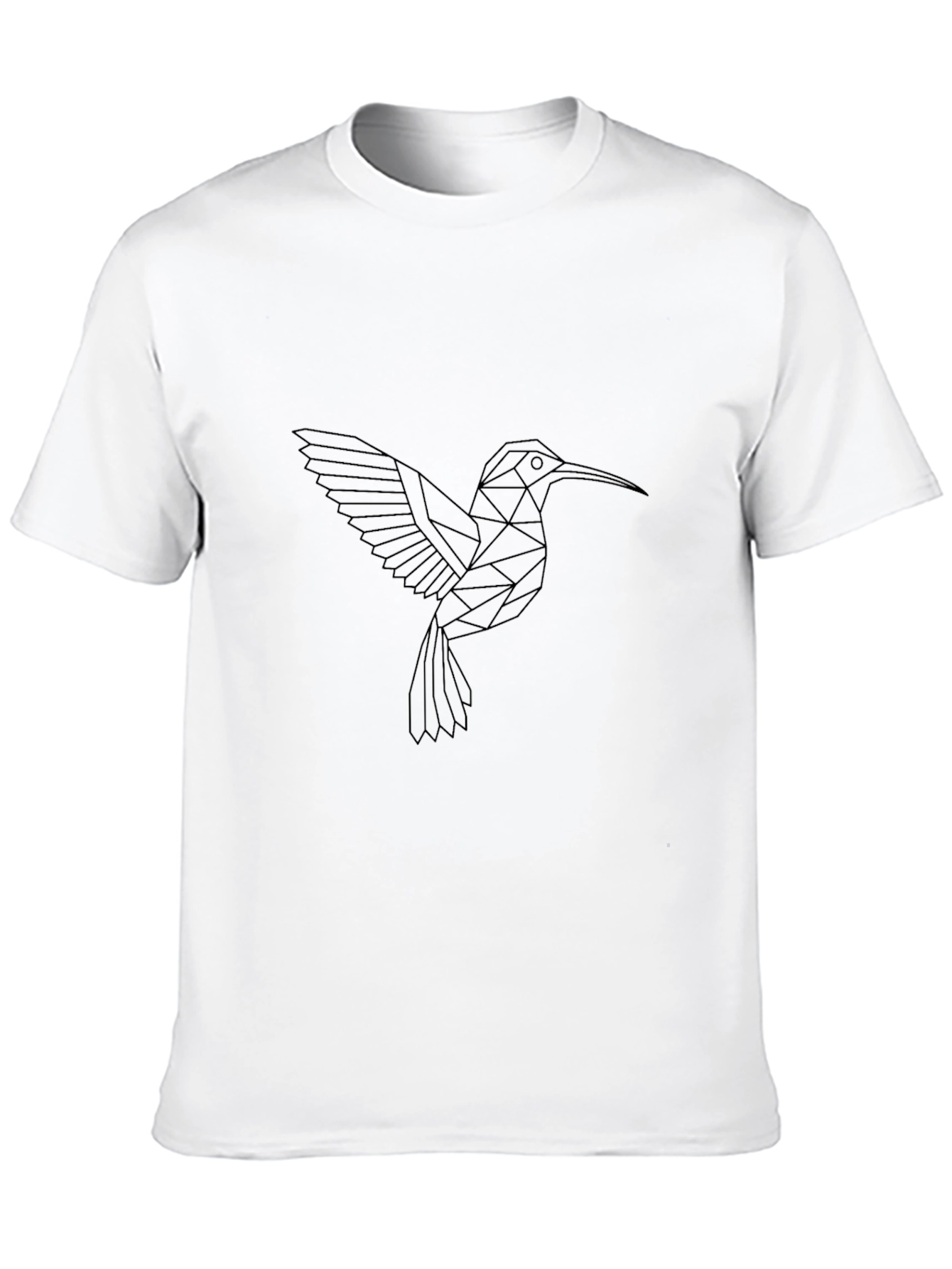 Black Geometric Hummingbird Black T-Shirt view 10