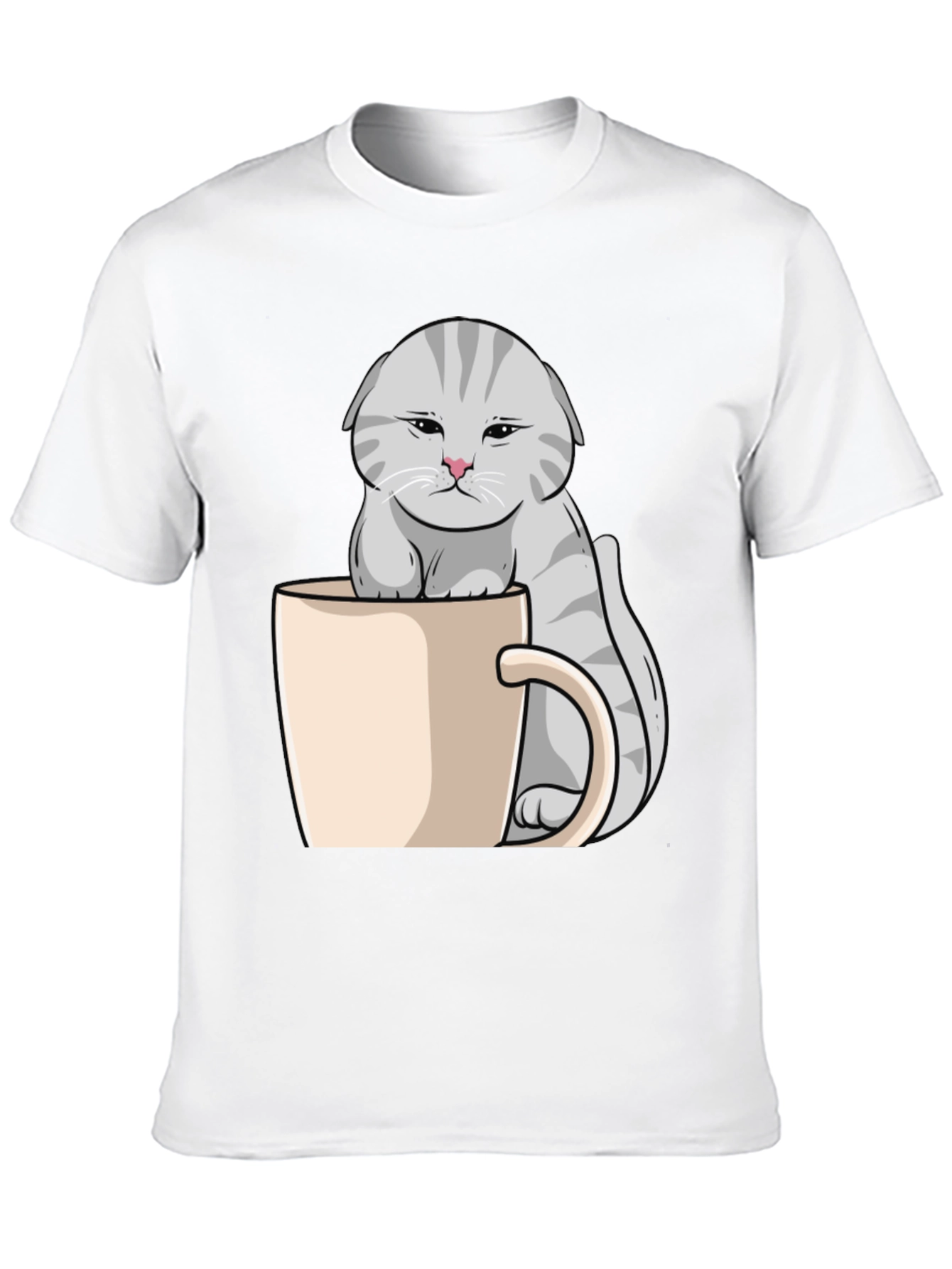 Black Grumpy Cat Mug T-Shirt - Novelty Kitten Tee view 10