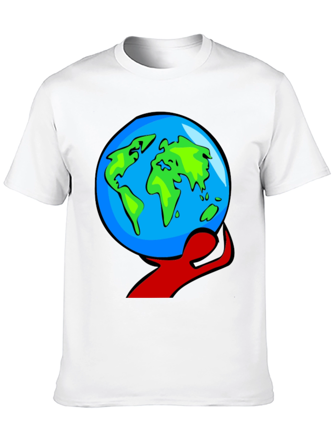 Black World in Hand Graphic Tee - Black Cotton T-Shirt view 10