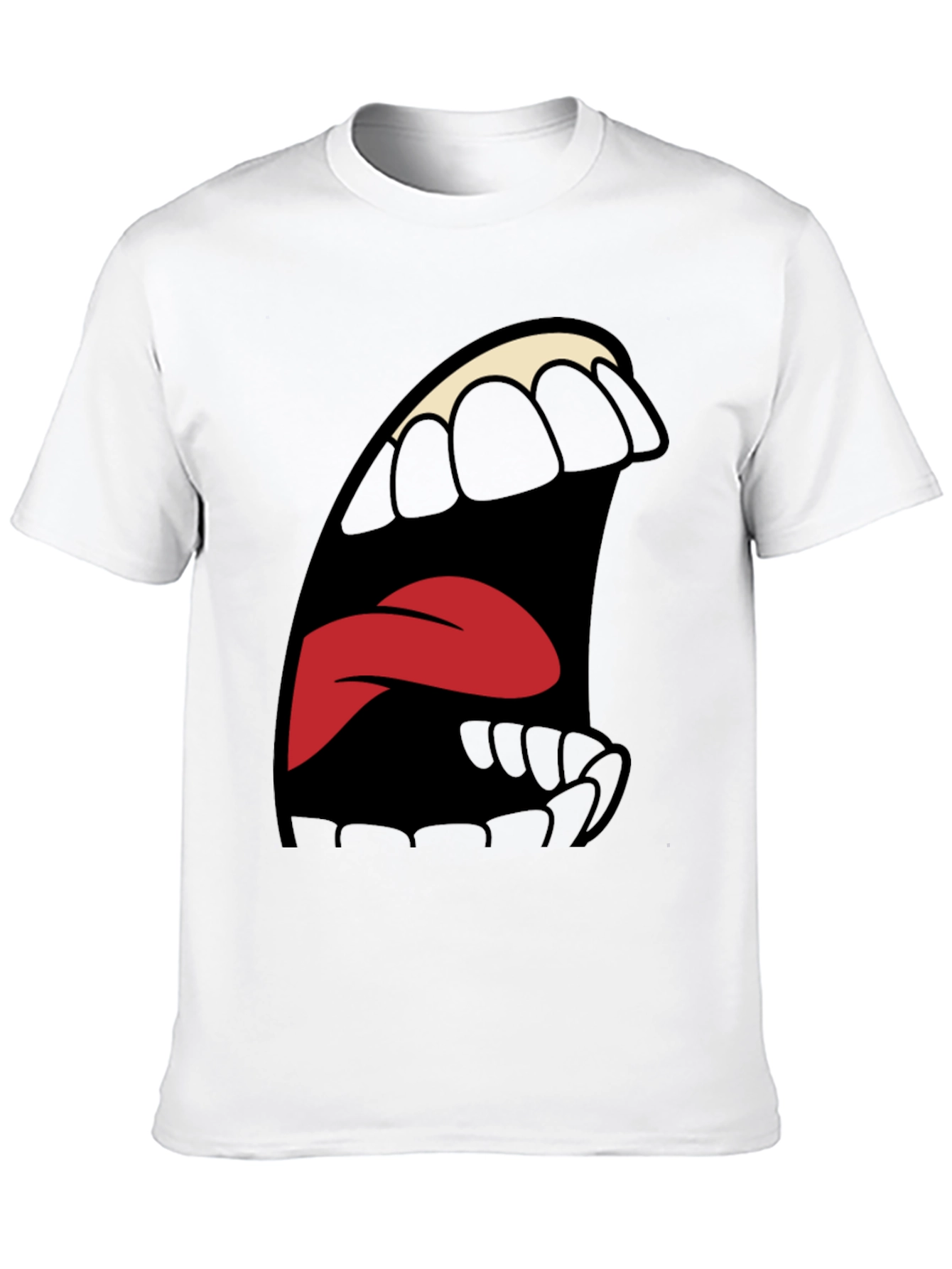 Black Cartoon Mouth Graphic Tee - Expressive Style view 10
