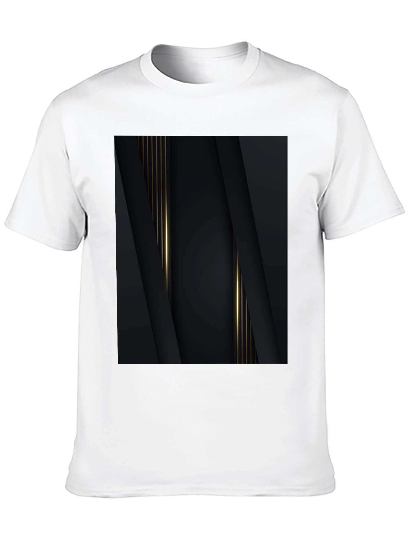 Black Elegant Black & Gold Abstract Design Tee view 10