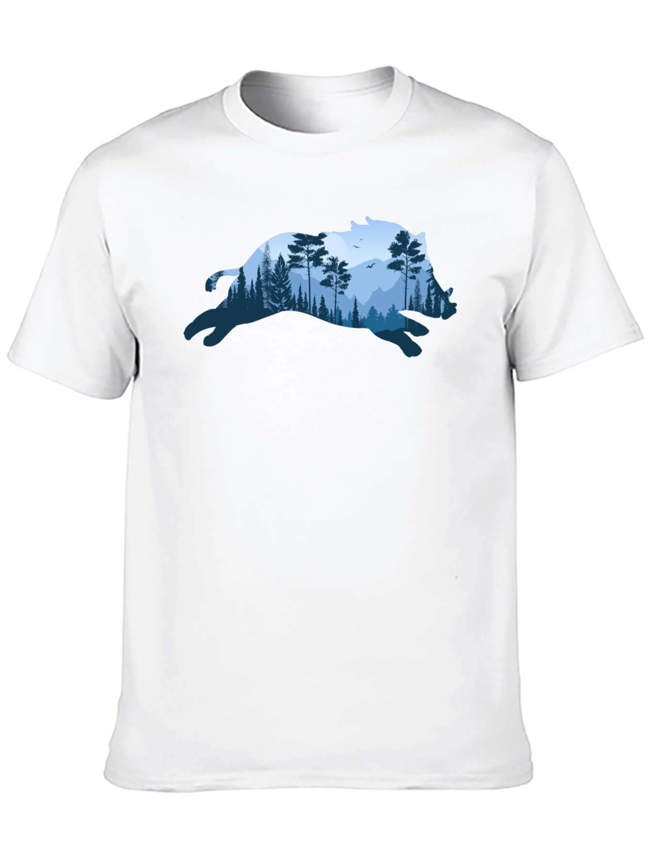 Black Wild Boar Forest Tee - Nature Inspired Black T-Shirt view 10