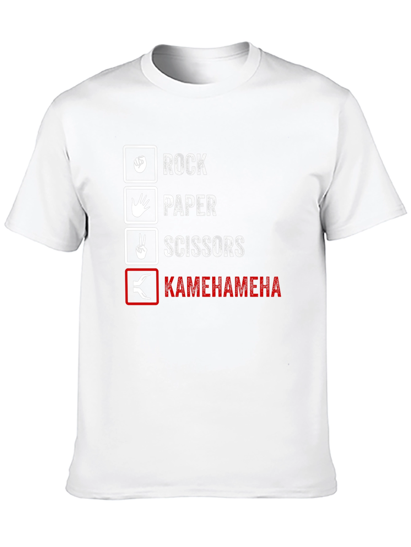 Black Rock Paper Scissors Kamehameha Funny T-Shirt view 10
