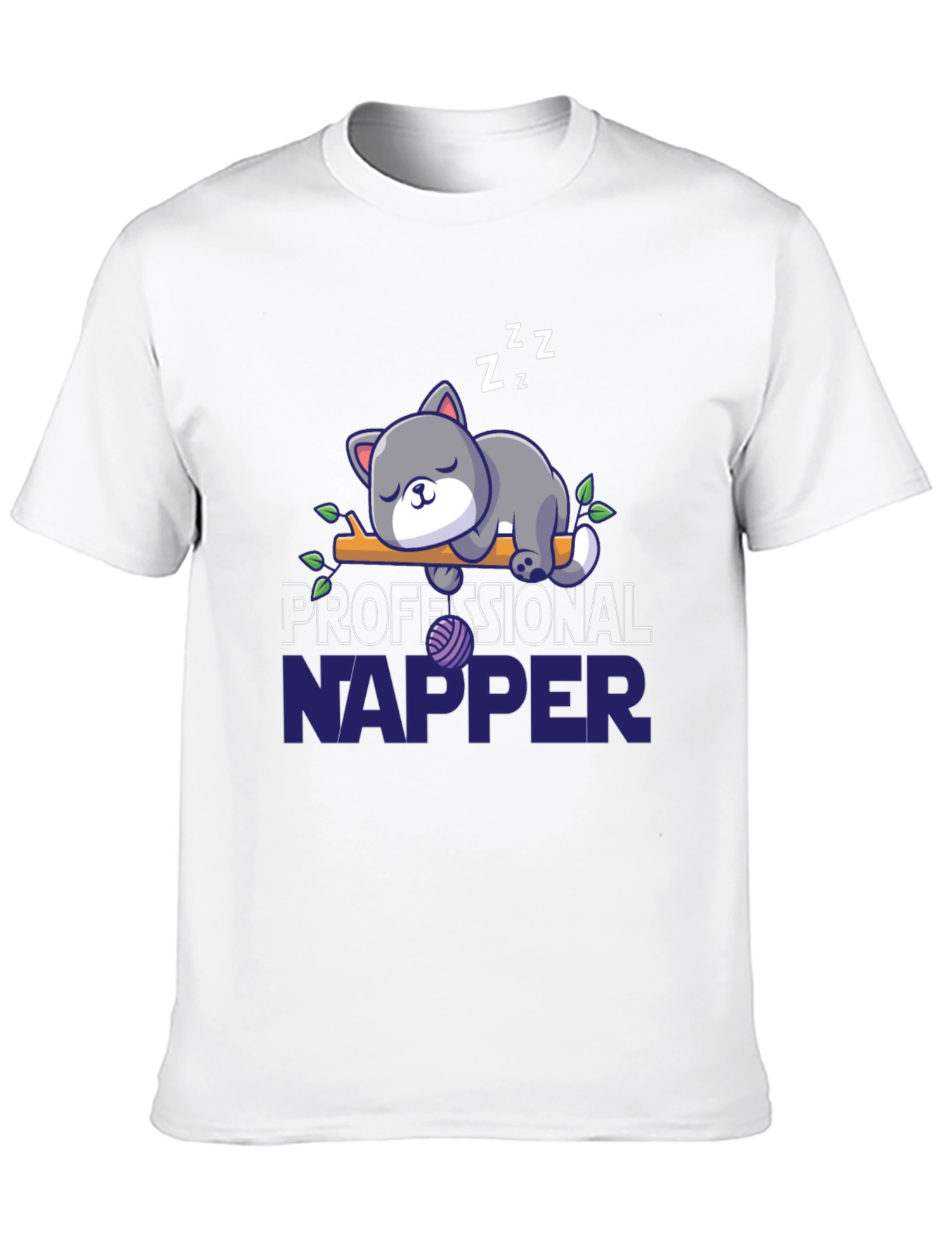 Black Professional Napper Cat T-Shirt view 10