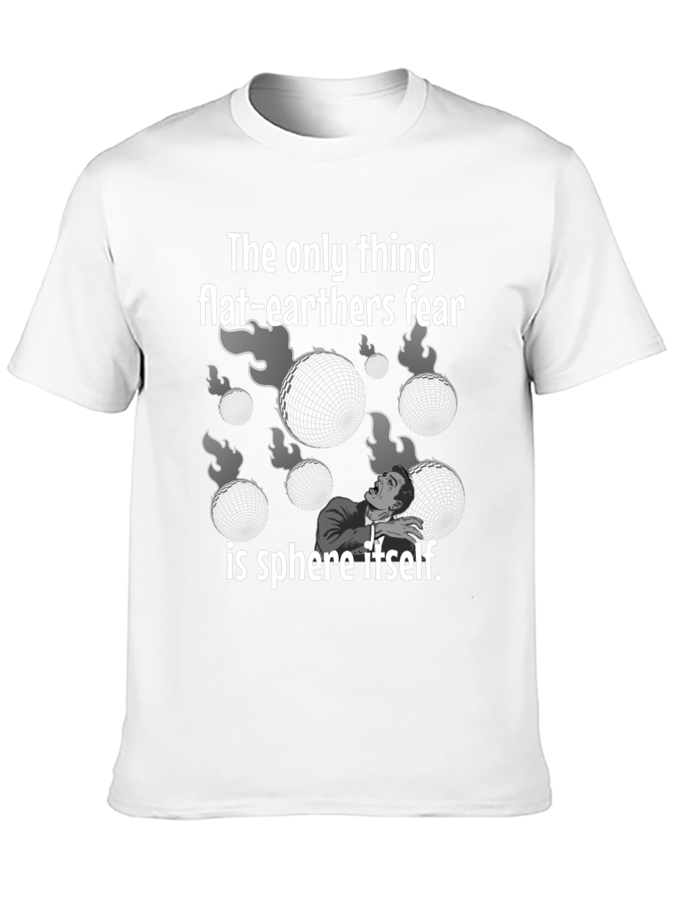 Black Flat Earther Fear Sphere Graphic Tee view 10