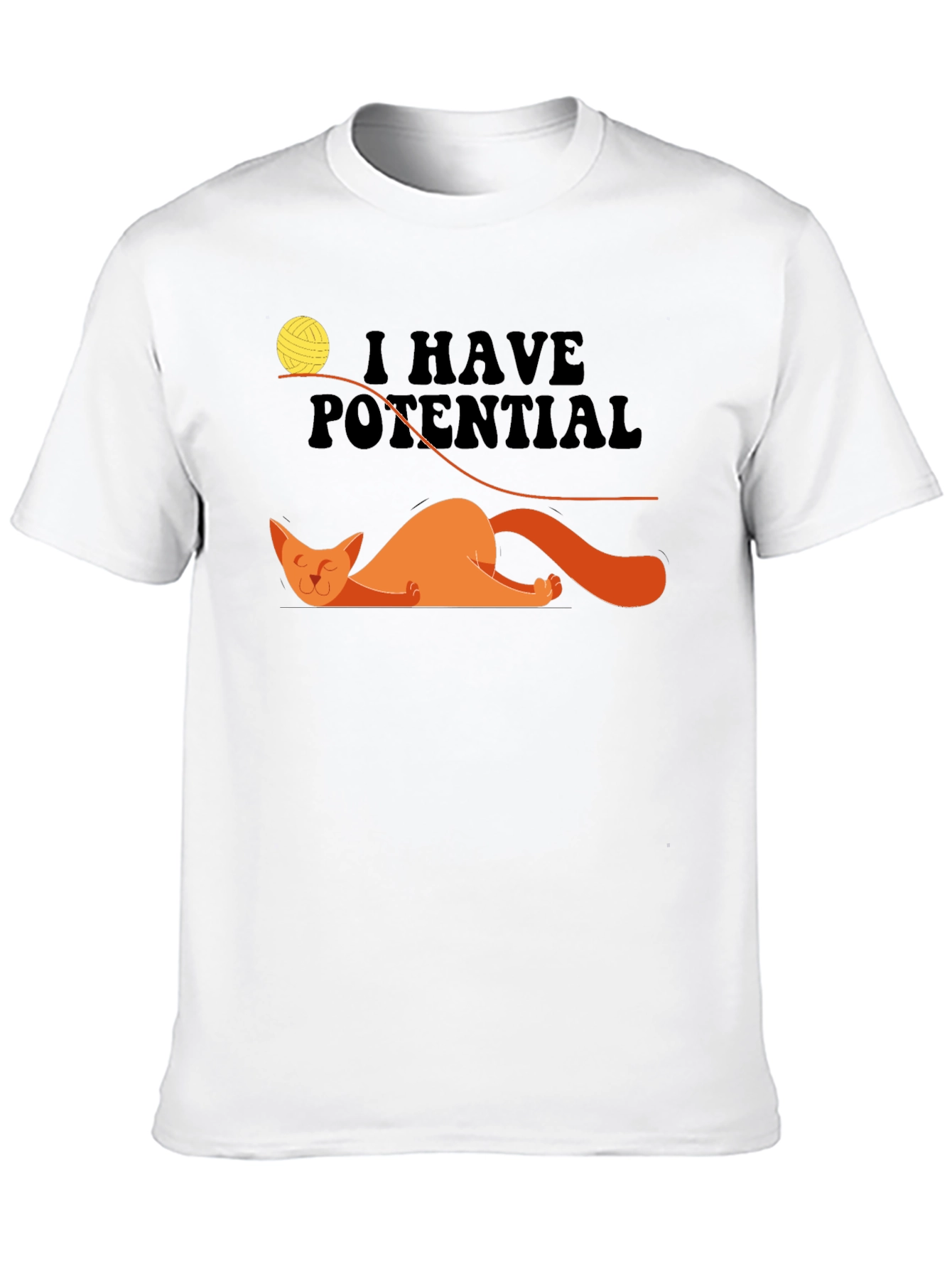 Black I Have Potential Cat T-Shirt view 10