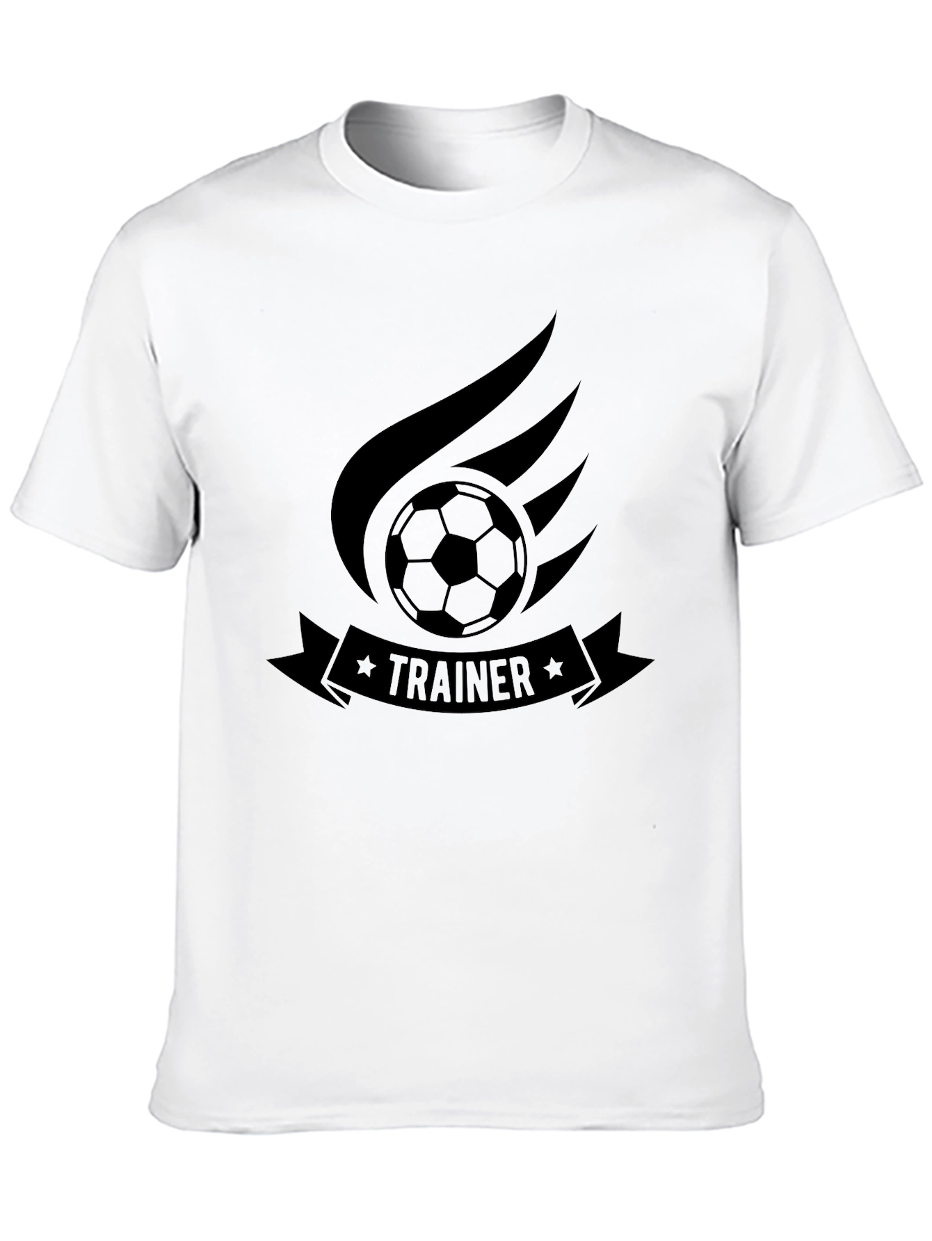 Black Soccer Trainer Graphic T-Shirt - Black Cotton Tee view 10