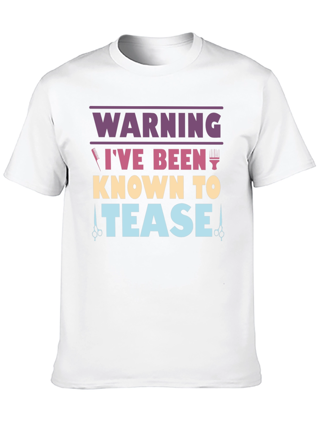 Black Warning I've Been Known To Tease Barber/Hair Stylist Graphic Tee view 10