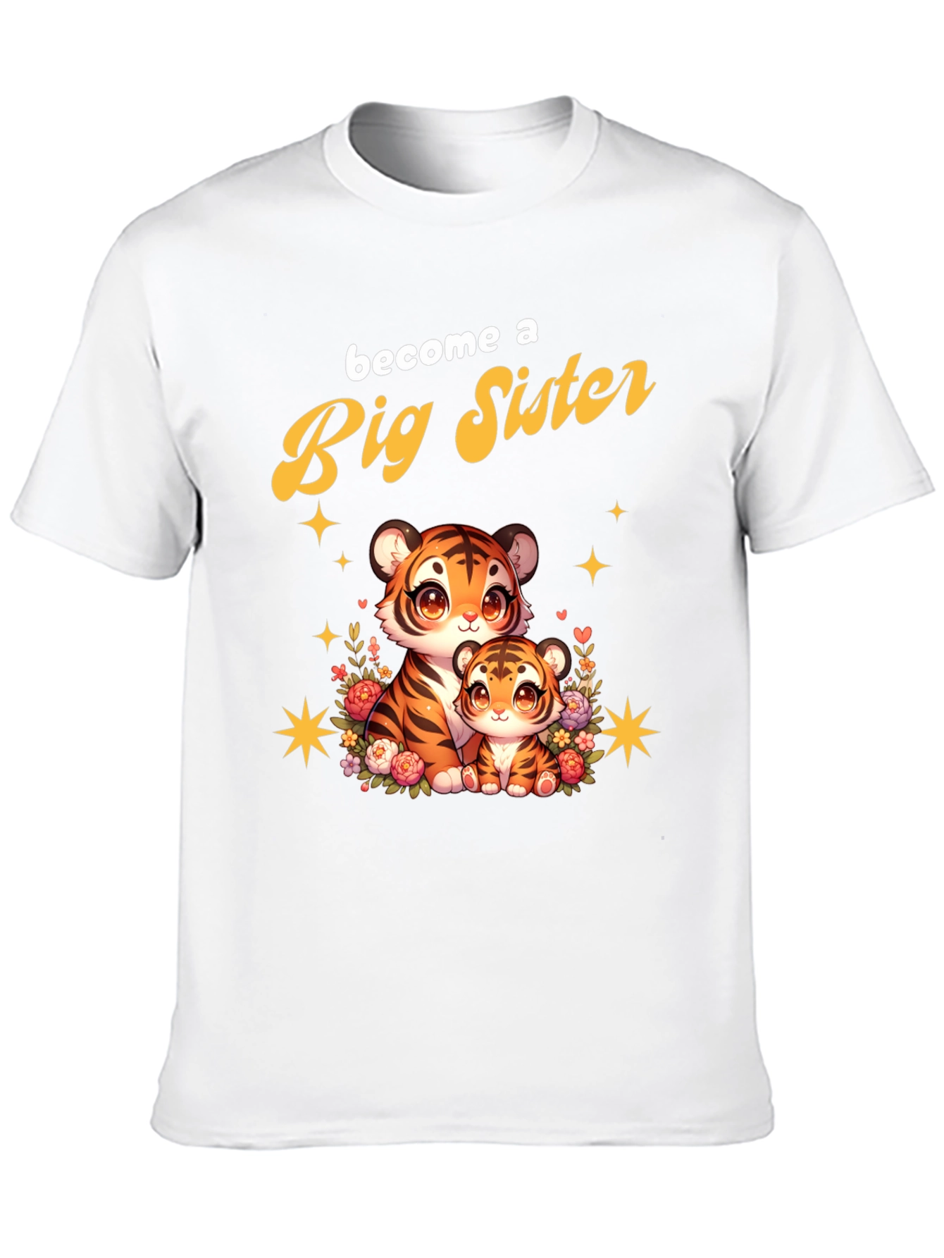 Big Sister Tiger Cub T-Shirt Cute Animal Tee - 10